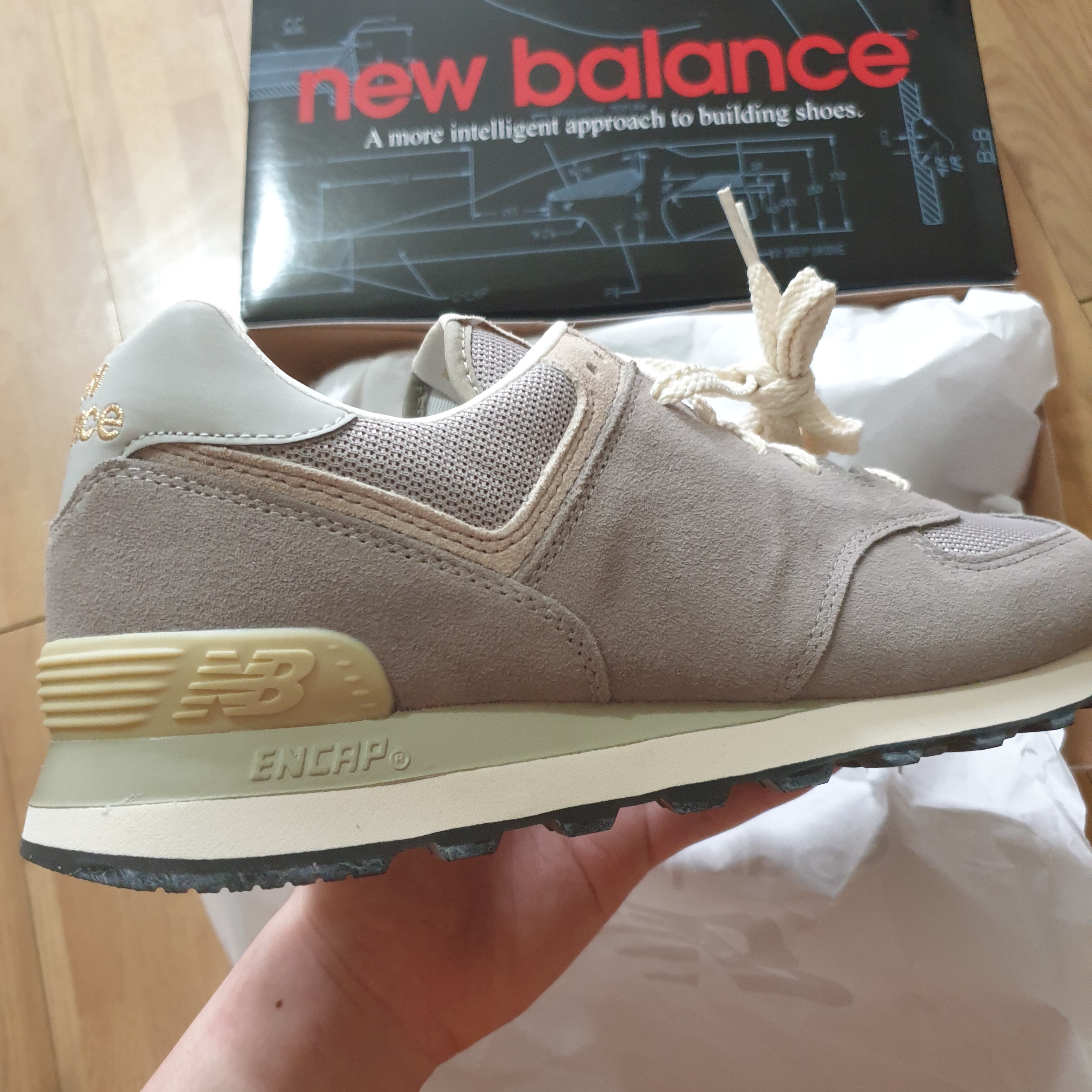 New Balance 574 Grey Day 착용 스타일 - 3