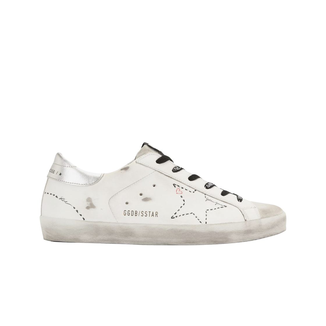 (W) 골든구스 슈퍼스타 스티치 화이트 실버탭 스니커즈((W) Golden Goose Superstar Stitch White Silver Heel Tab Sneakers) - 1