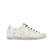 (W) Golden Goose Superstar Stitch White Silver Heel Tab Sneakers