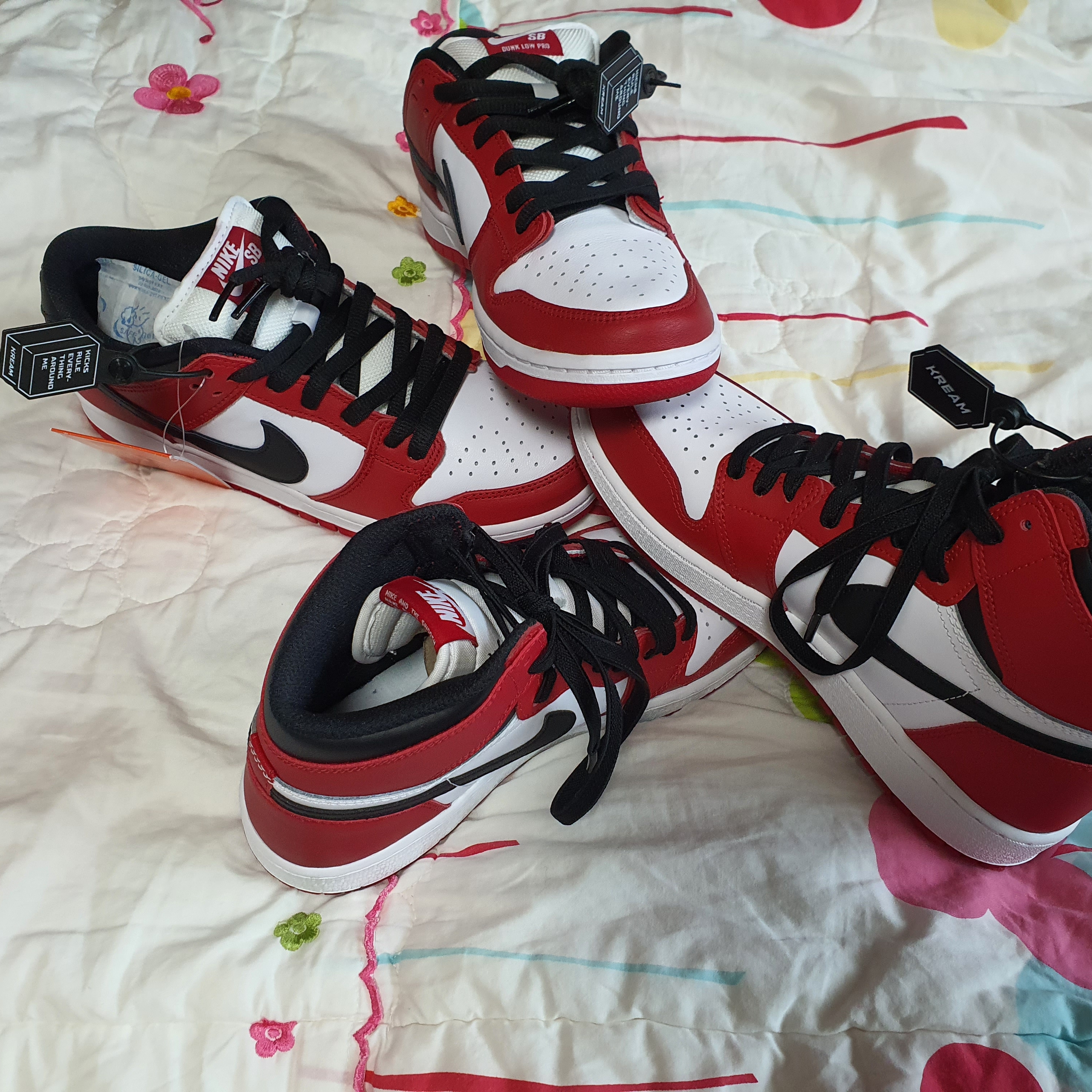 Nike SB Dunk Low Pro Chicago, (GS) Jordan 1 Retro High OG Chicago 2015 착용 스타일 - 2