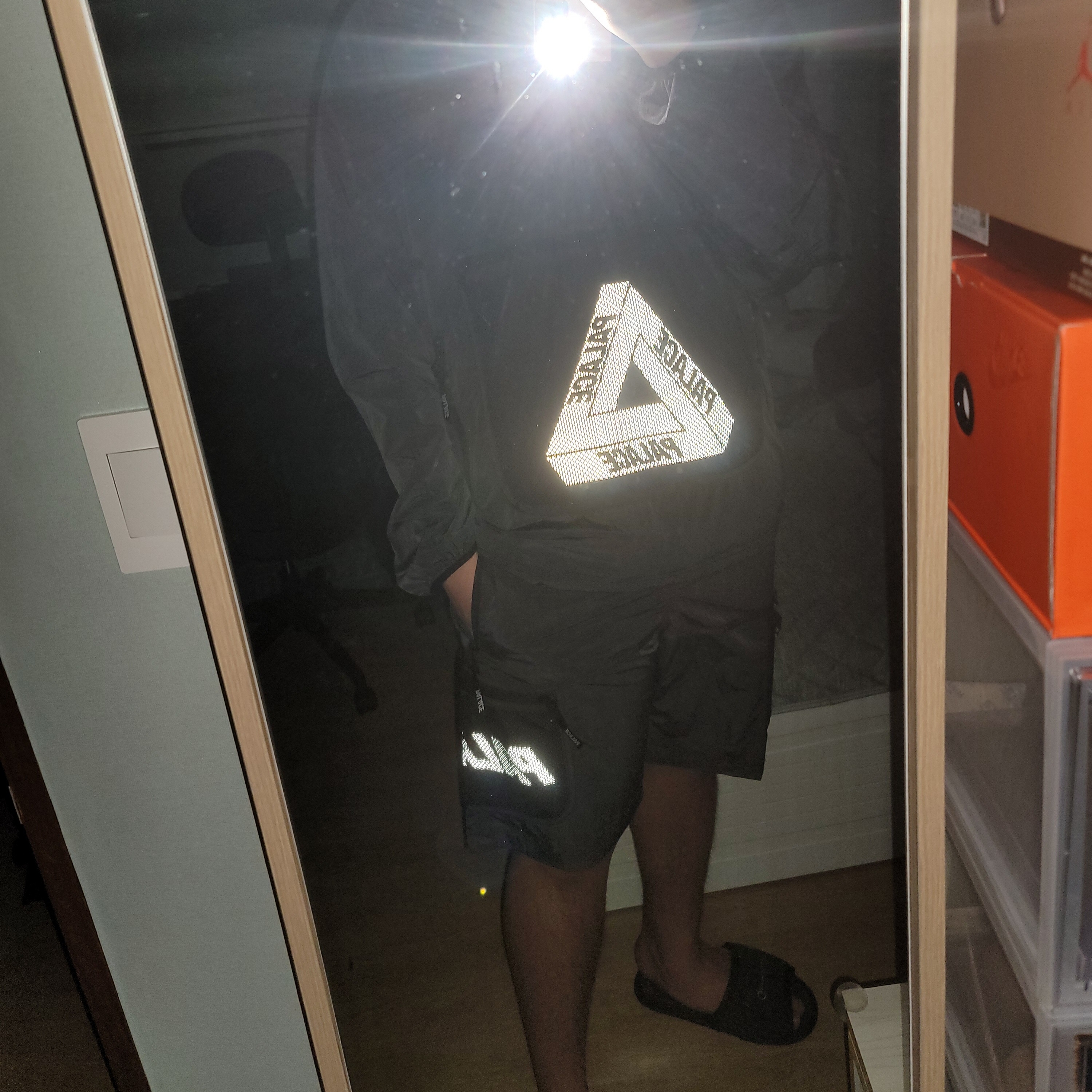 Palace Mesh Pocket Shell Jacket Black - 21SS, Palace Mesh Pocket Shell Shorts Black - 21SS 착용 스타일 - 1