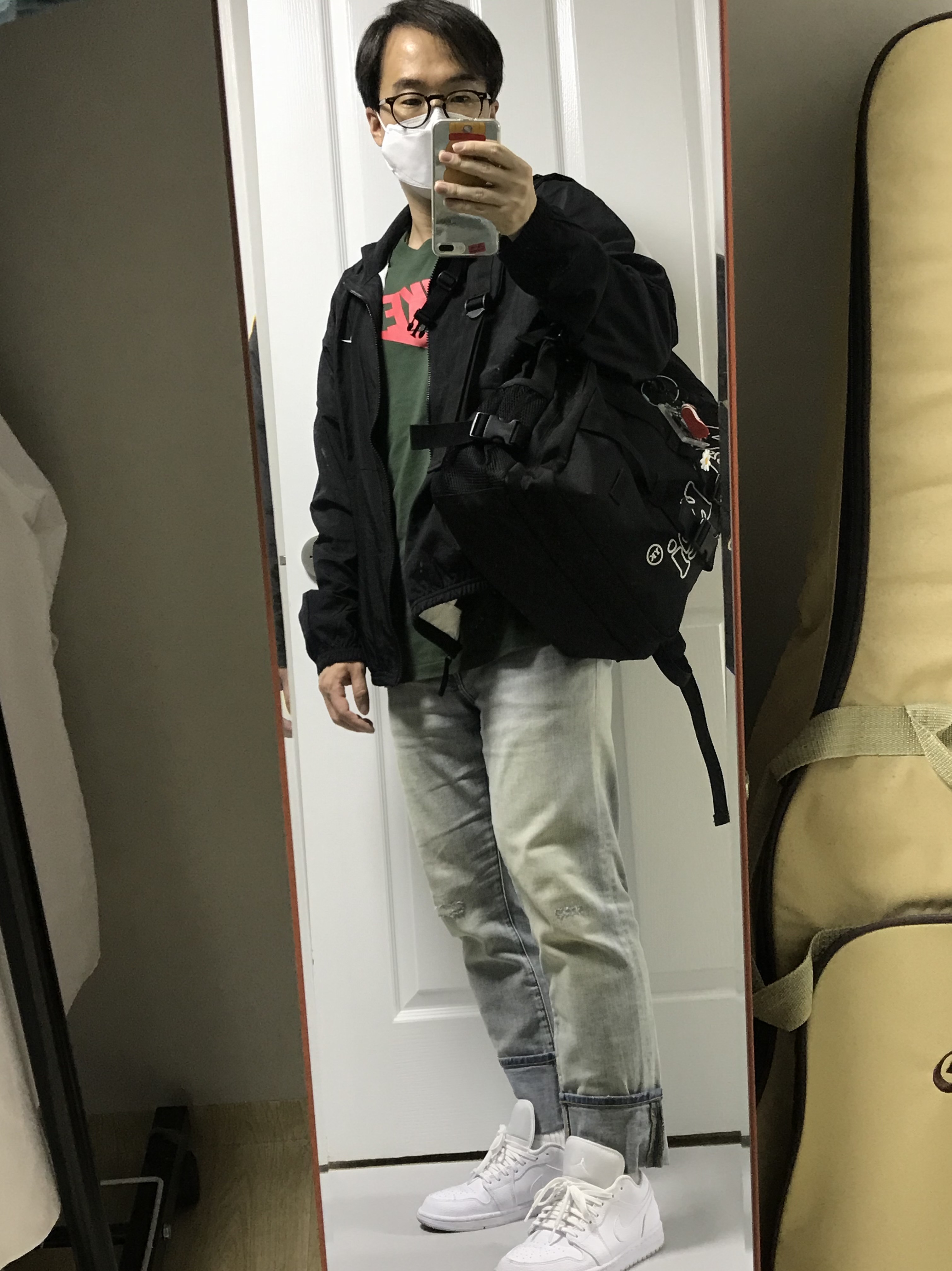 Jordan 1 Low Triple White Tumbled Leather 2020 착용 스타일