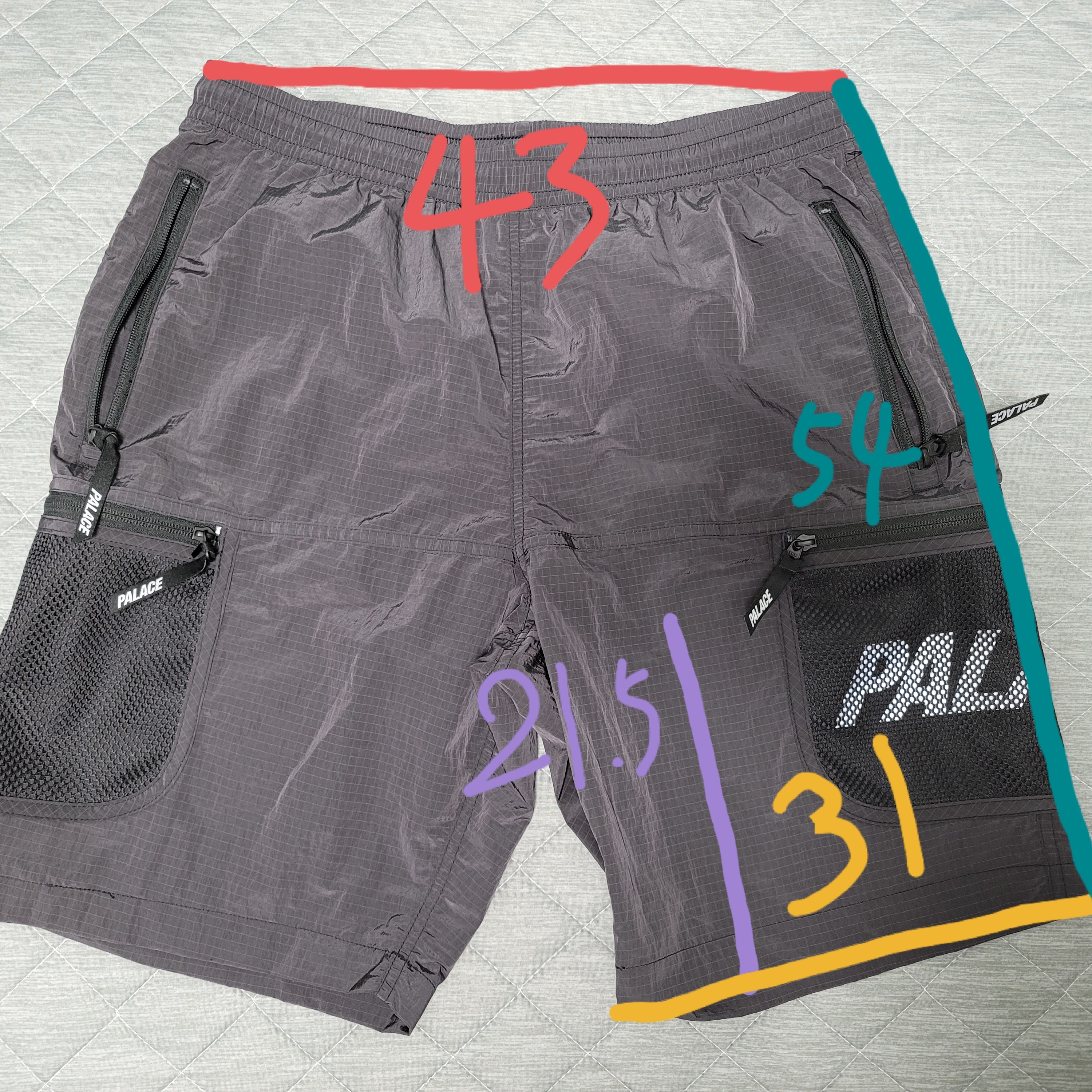 Palace Mesh Pocket Shell Jacket Black - 21SS, Palace Mesh Pocket Shell Shorts Black - 21SS 착용 스타일 - 3