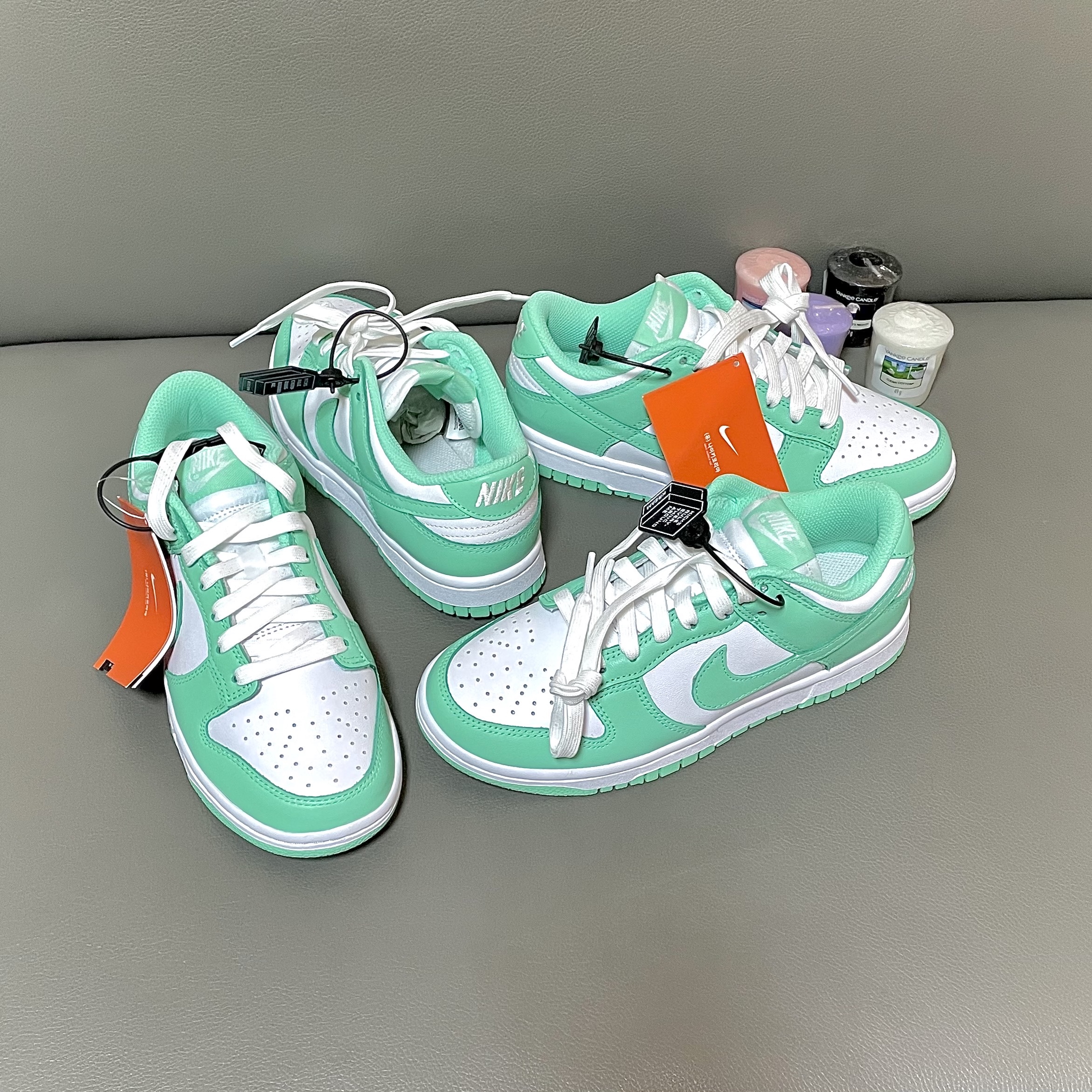 (W) Nike Dunk Low Green Glow 착용 스타일