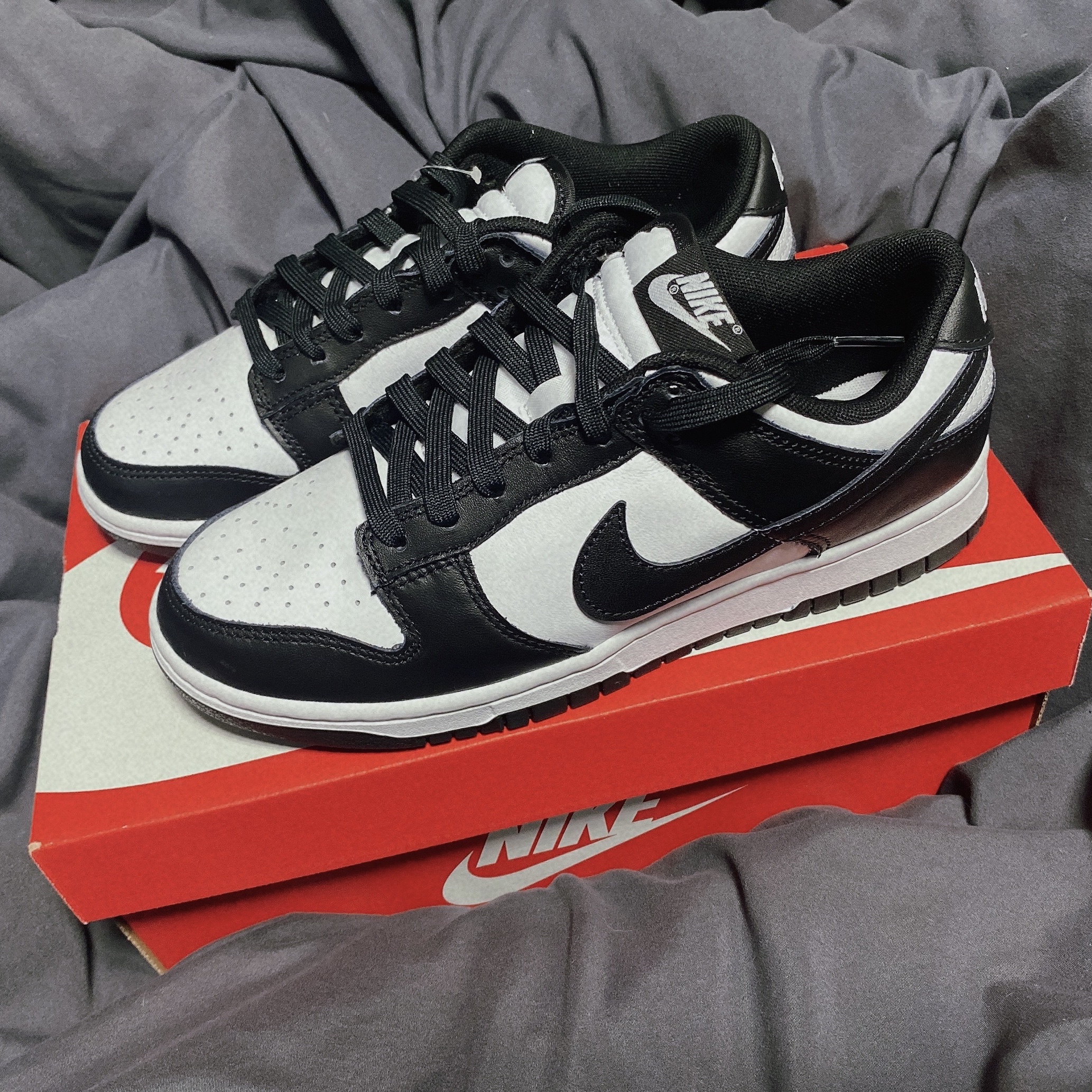 Nike Dunk Low Retro Black, (W) Nike Dunk Low Black 착용 스타일 - 1
