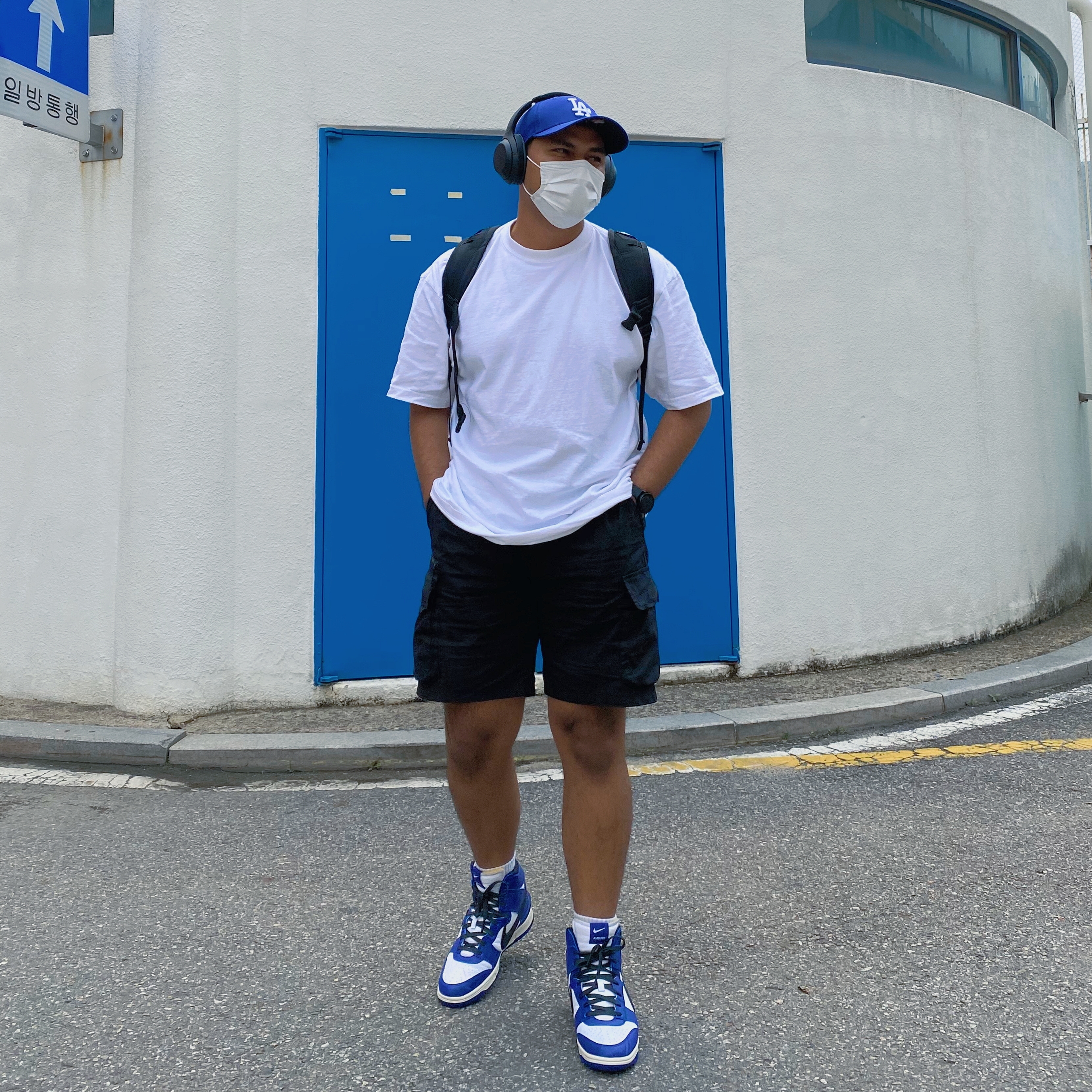 Nike x Ambush Dunk High Deep Royal Blue 착용 스타일