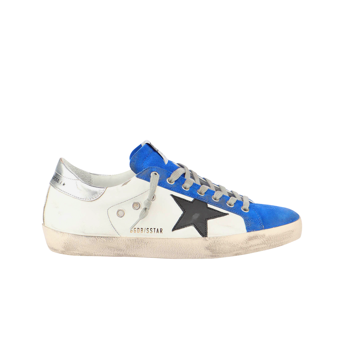 골든구스 슈퍼스타 화이트 블루 실버탭 스니커즈(Golden Goose Superstar White Blue Silver Heel Tab Sneakers) - 1