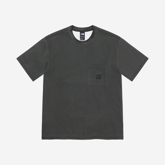 슈프림 x 노스페이스 피그먼트 프린티드 포켓 티셔츠 블랙 - 21SS