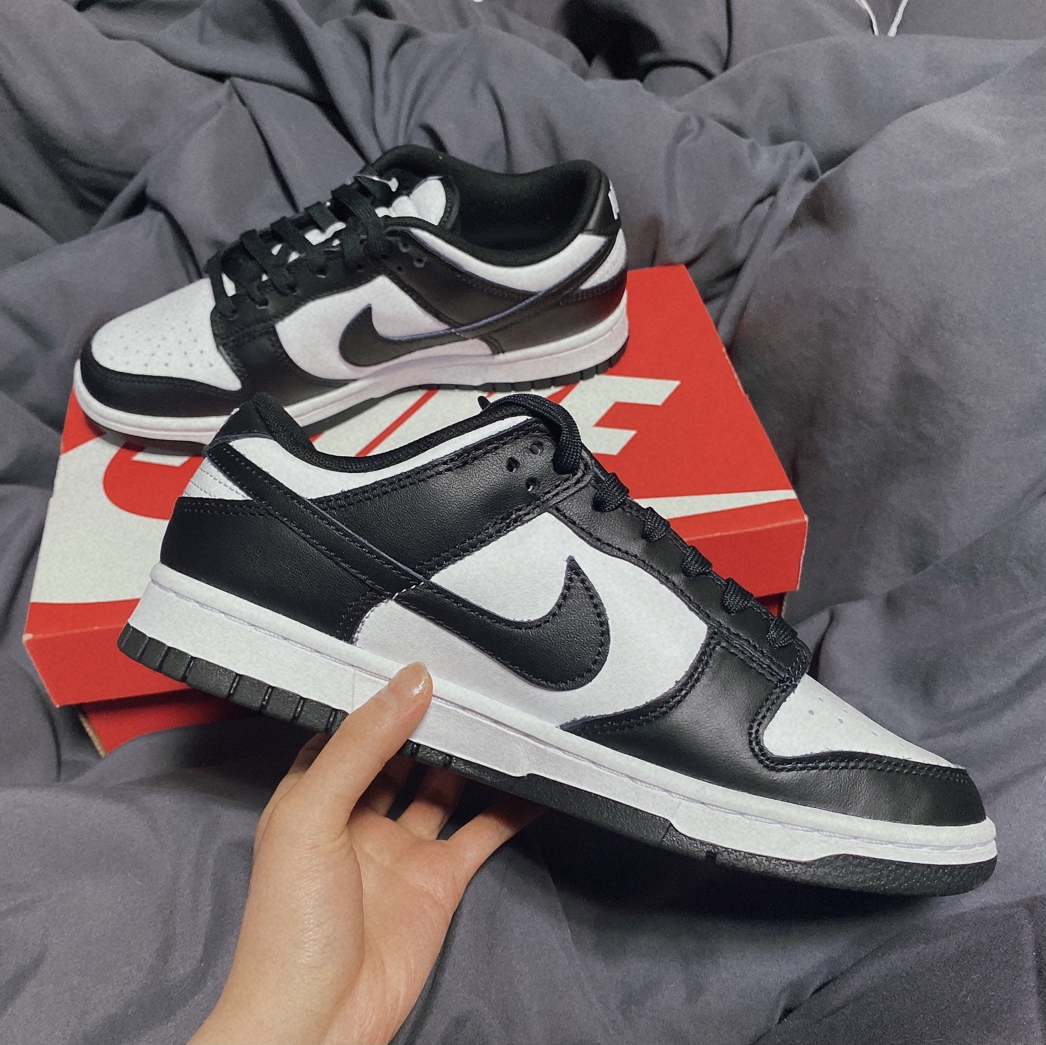 Nike Dunk Low Retro Black, (W) Nike Dunk Low Black 착용 스타일 - 2