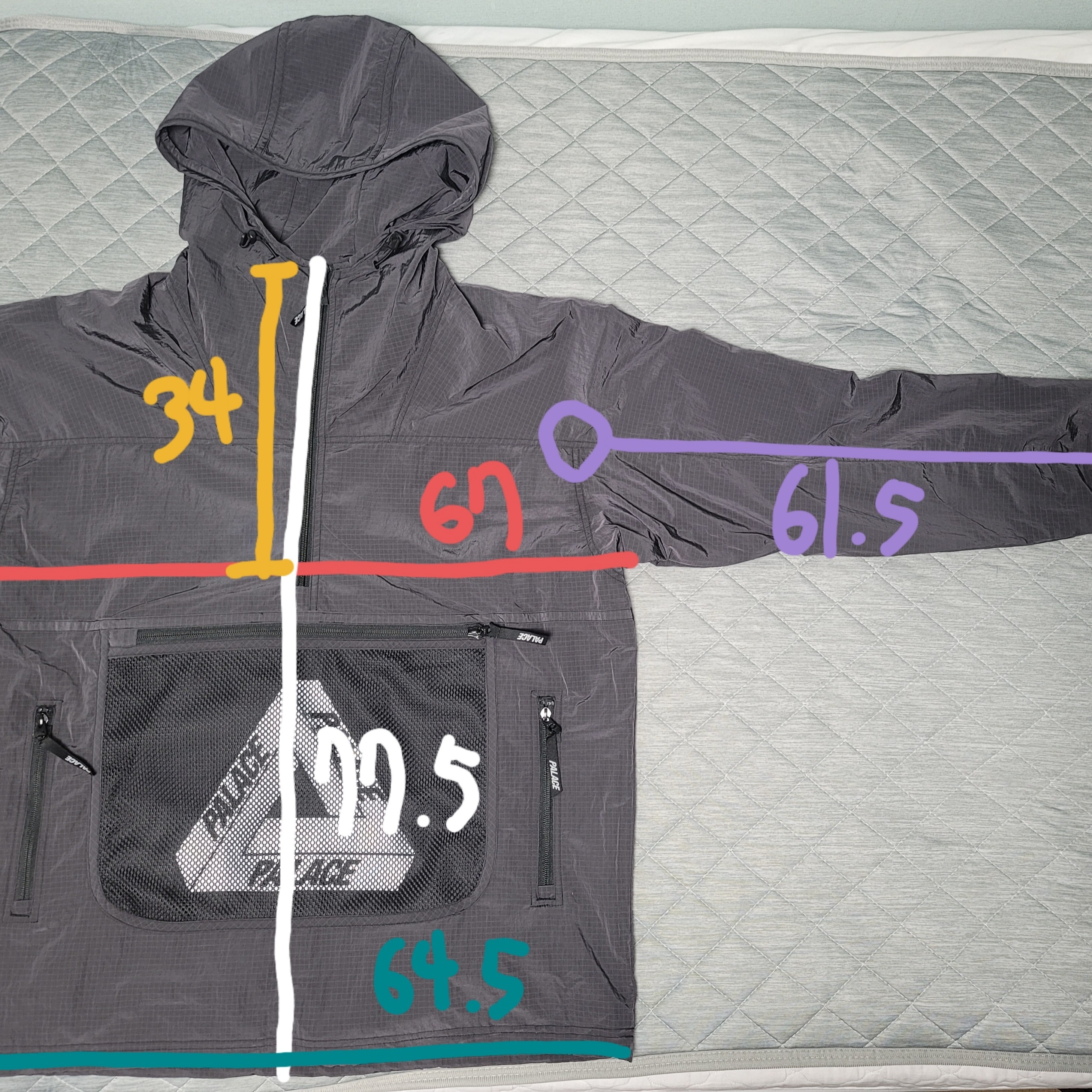 Palace Mesh Pocket Shell Jacket Black - 21SS, Palace Mesh Pocket Shell Shorts Black - 21SS 착용 스타일 - 2