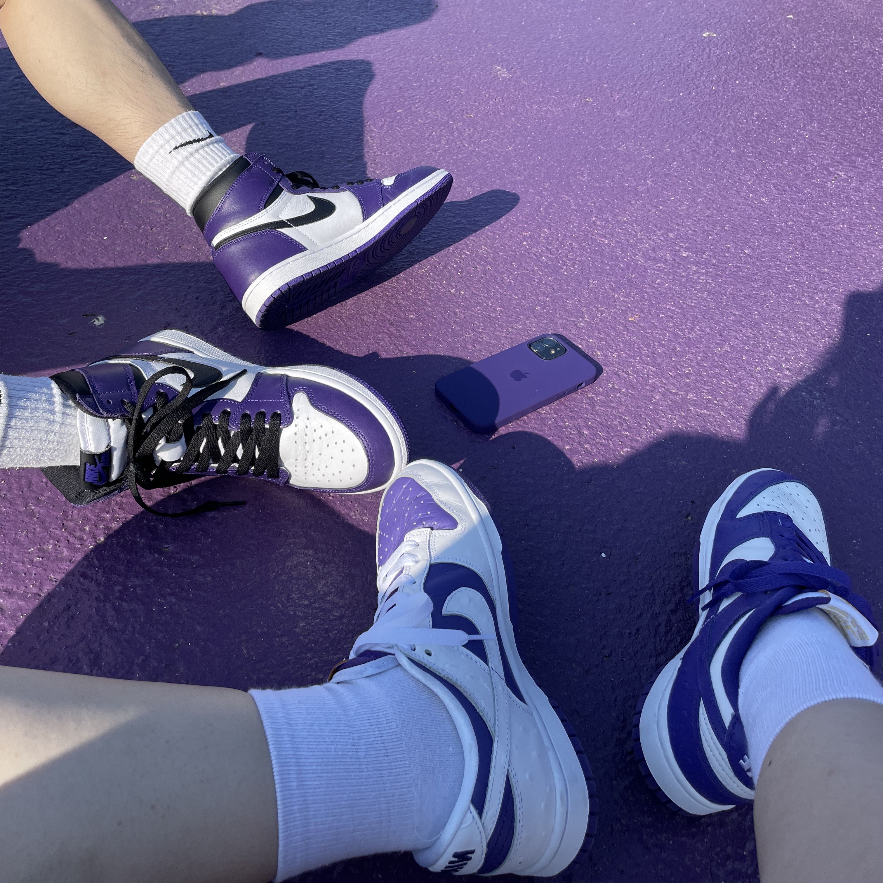 Jordan 1 Retro High OG Court Purple 2020, (W) Nike Dunk Low SE Flip 착용 스타일 - 2