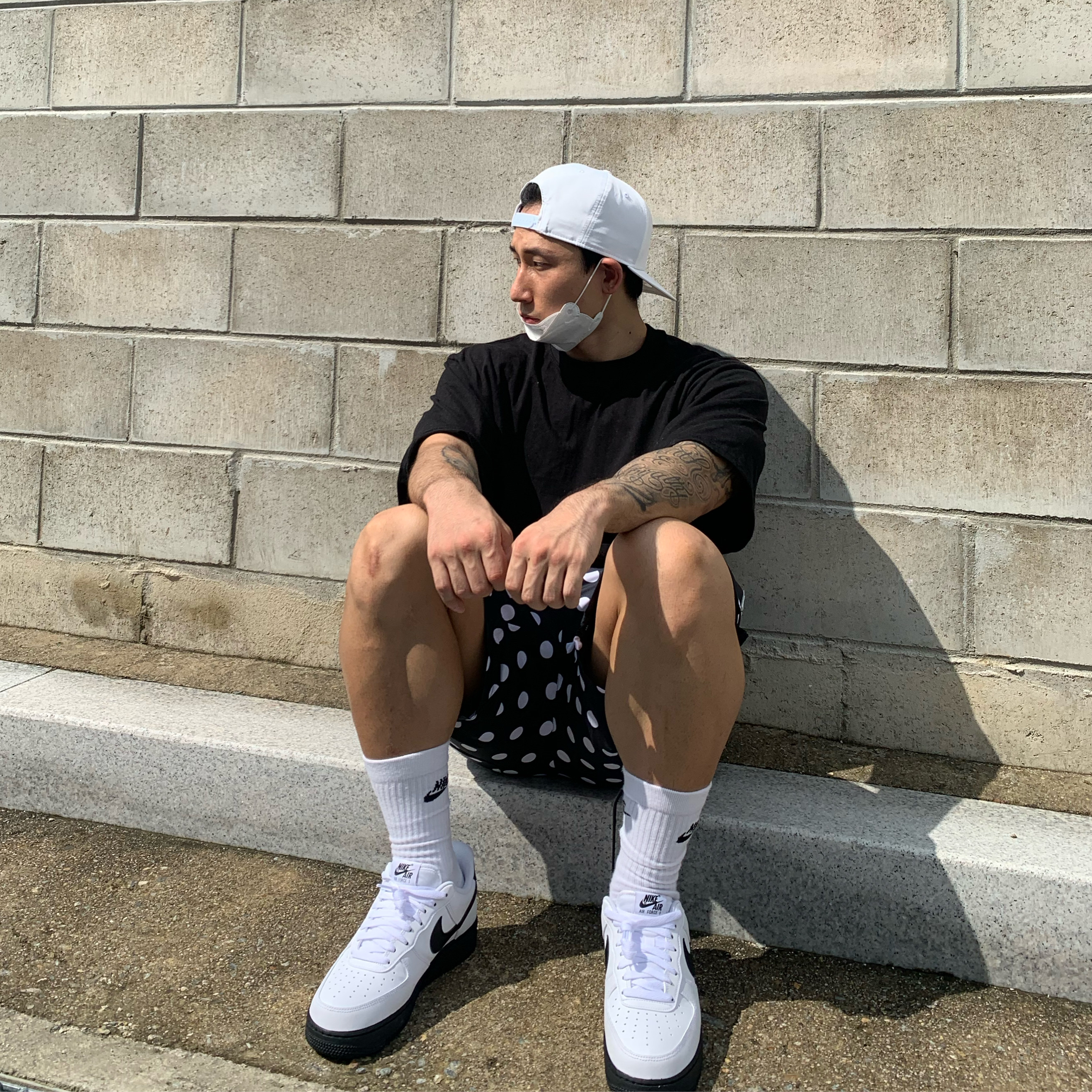 Nike Air Force 1 Low White Black Midsole 착용 스타일
