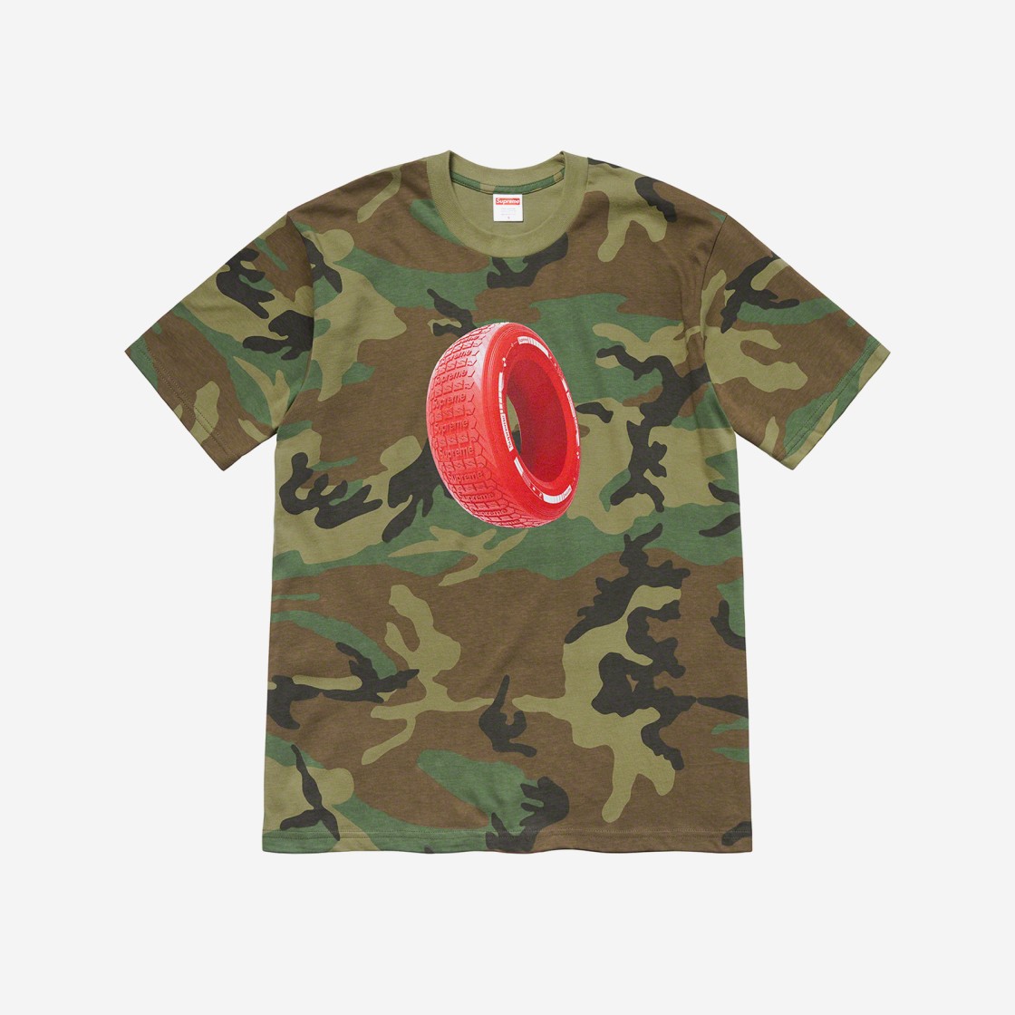 Supreme Tire T-Shirt Woodland Camo - 20FW 상세 이미지 1