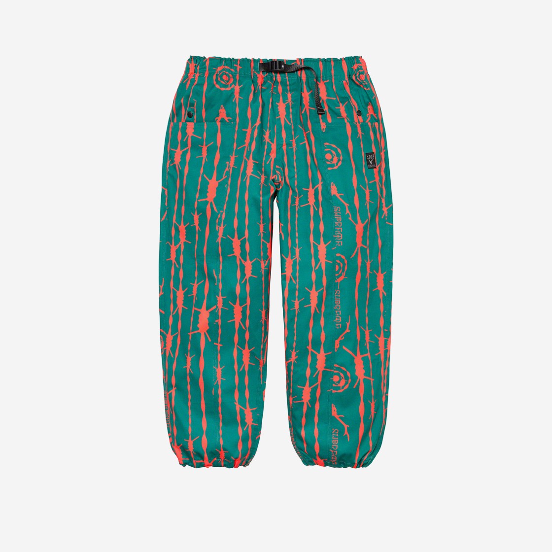 Supreme x South2 West8 Belted Pants Teal Pattern - 21SS 상세 이미지 1