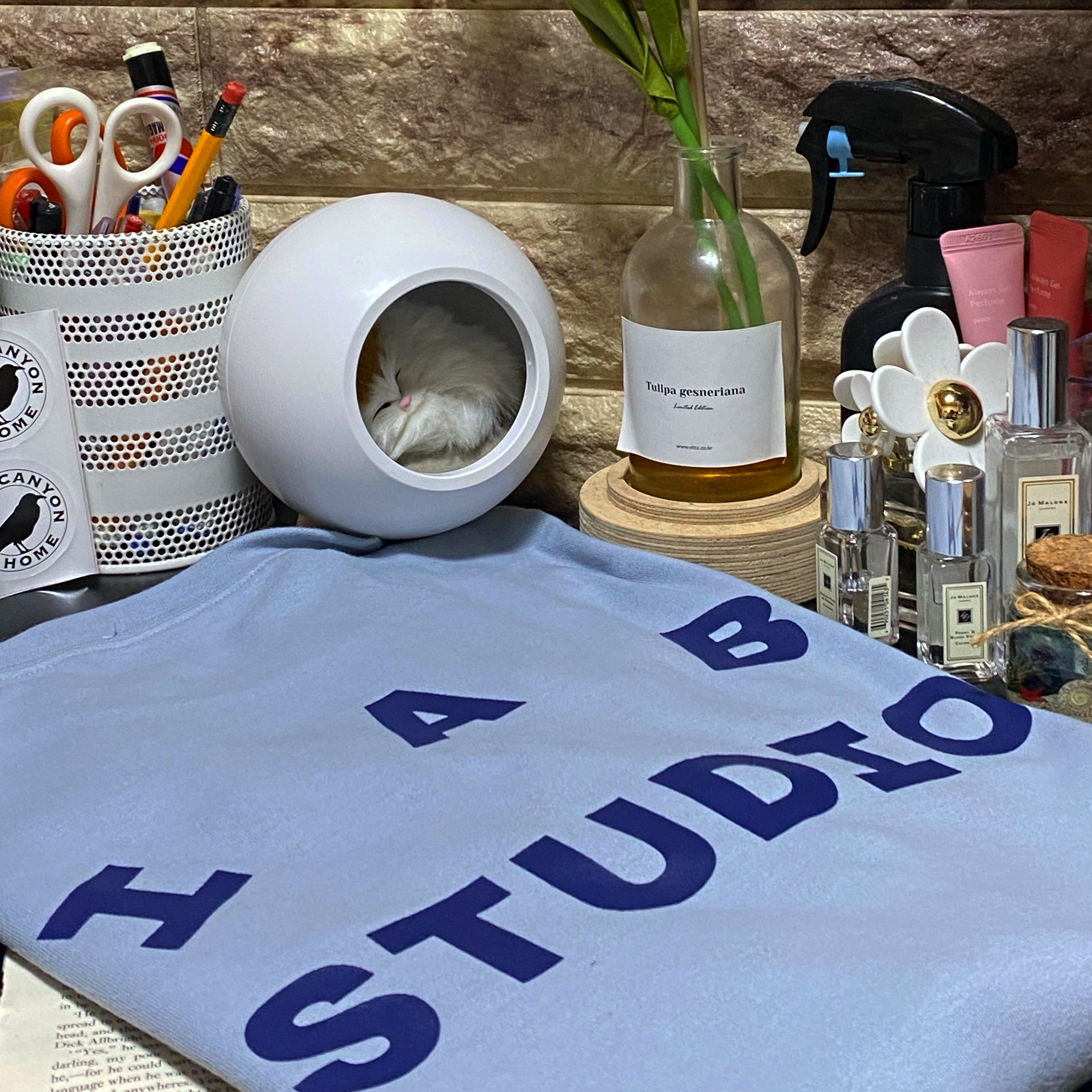 IAB Studio T-Shirt Ash Blue - 21SS 착용 스타일