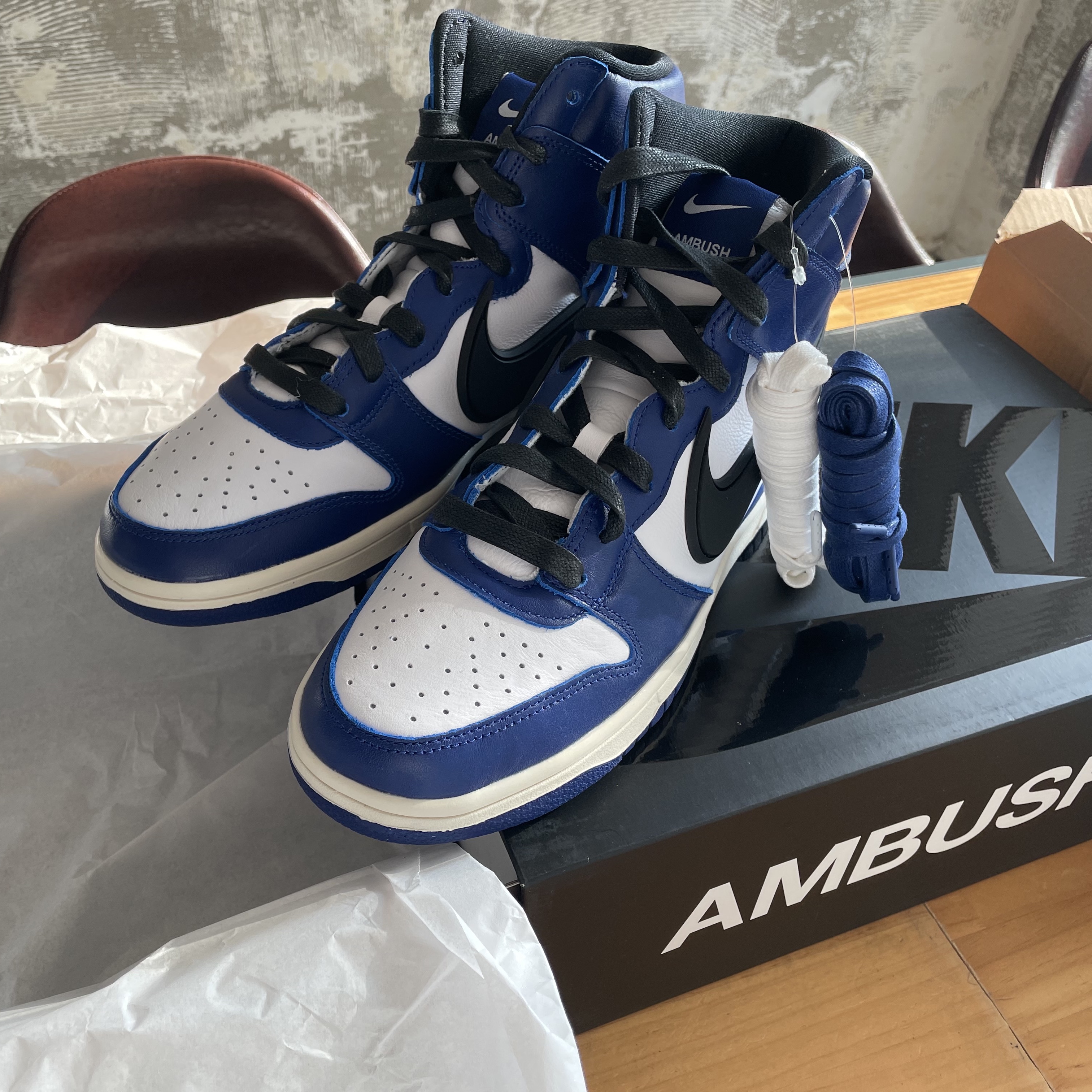 Nike x Ambush Dunk High Deep Royal Blue 착용 스타일