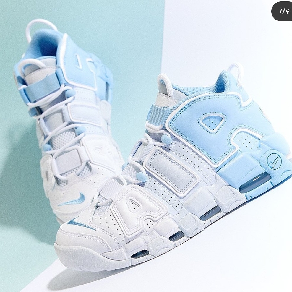 Nike Air More Uptempo Psychic Blue 착용 스타일