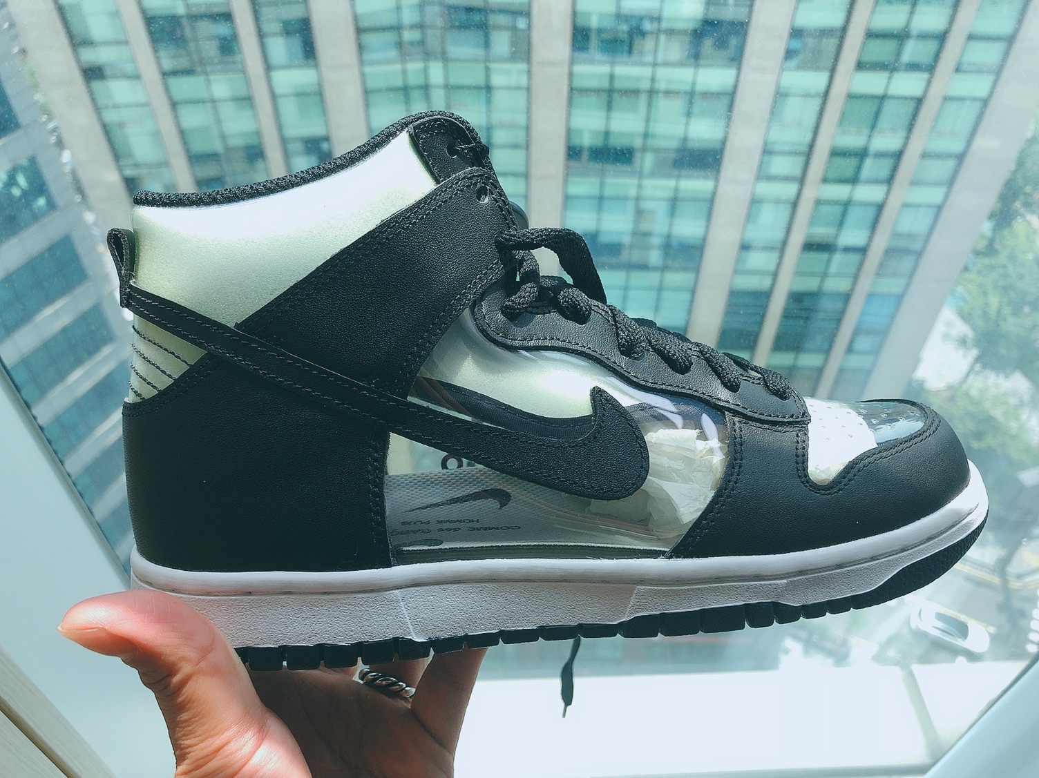 Nike x Comme des Garcons Homme Plus Dunk High Clear 착용 스타일 - 1
