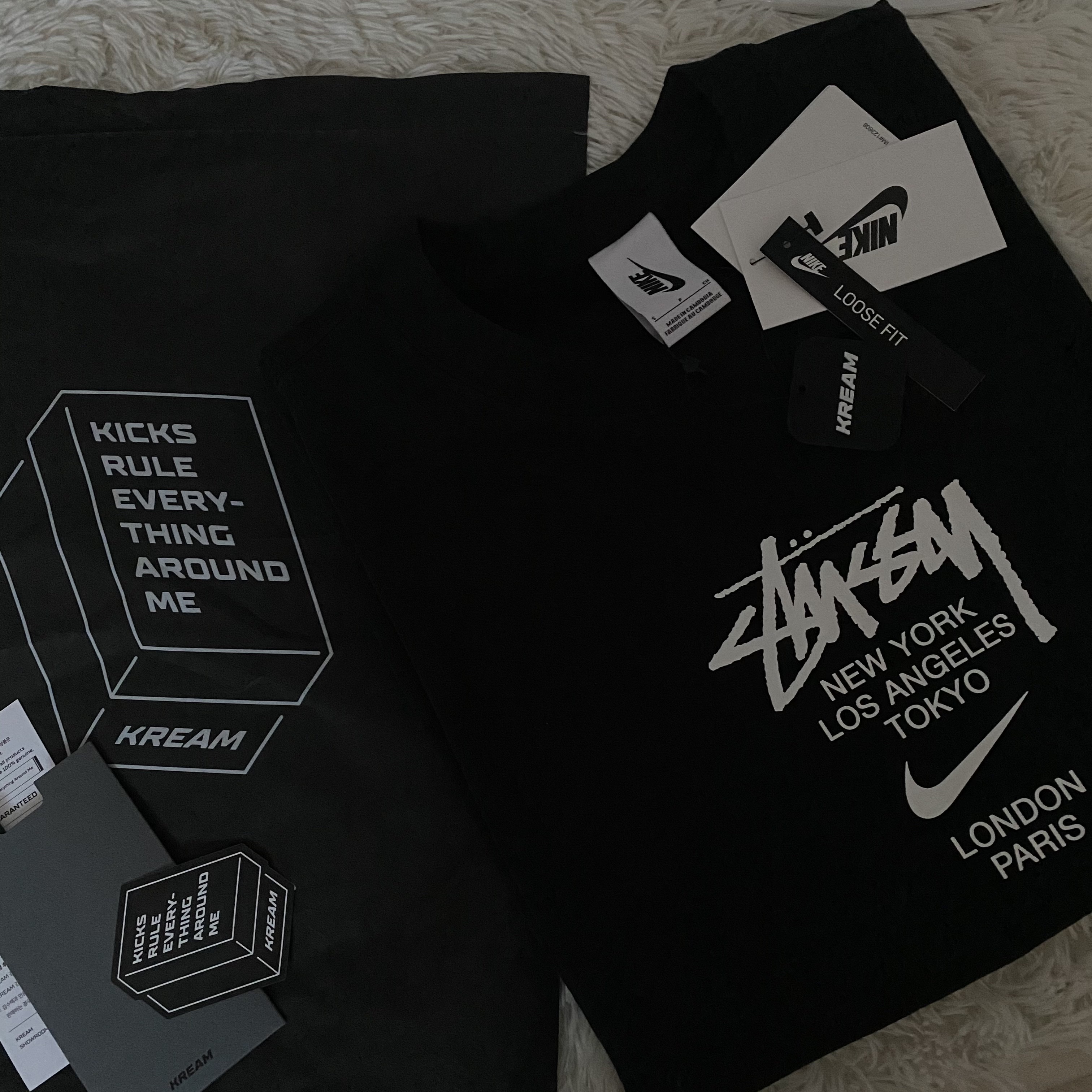 Nike x Stussy WT T-Shirt Black - Asia 착용 스타일 - 2