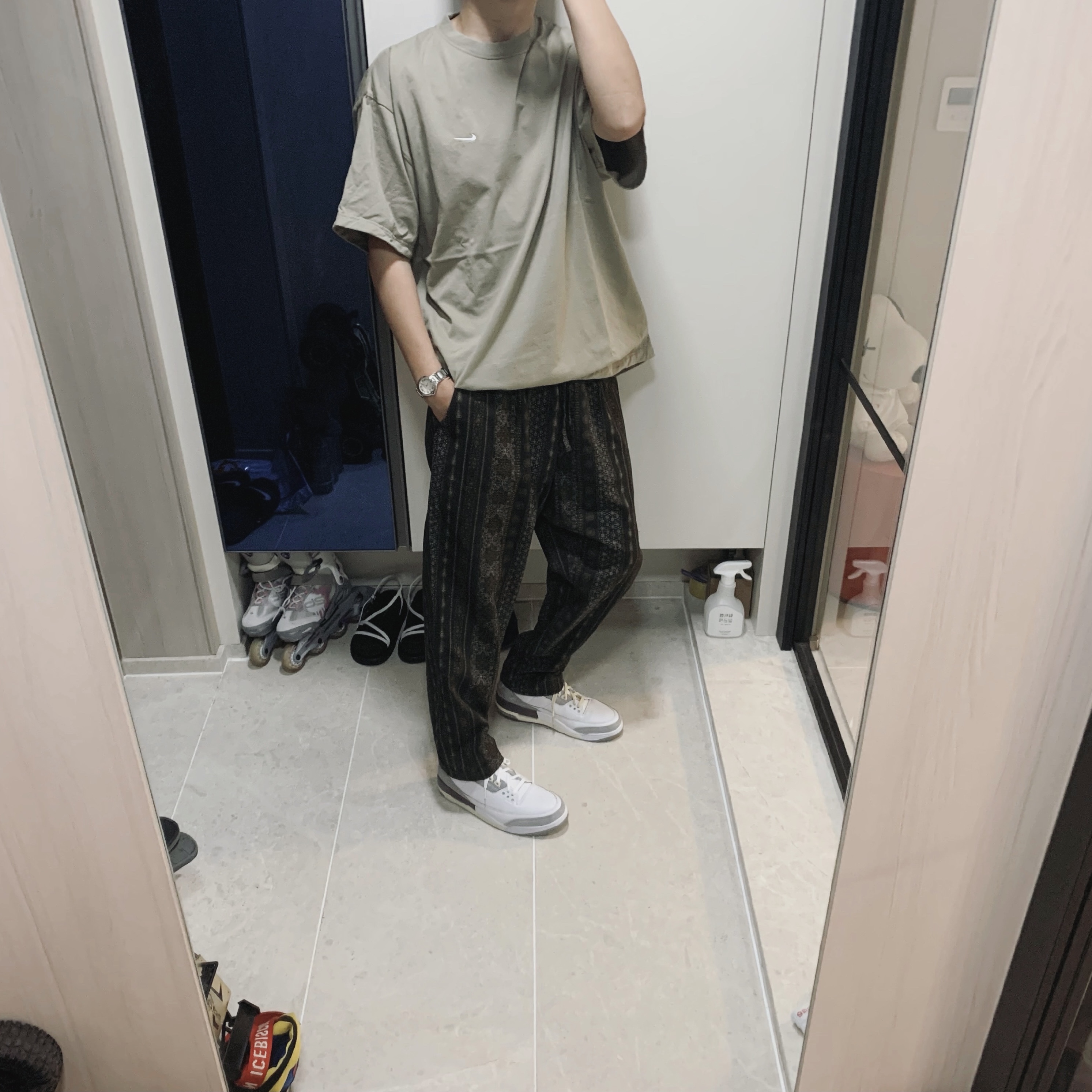 (W) Jordan 3 x A Ma Maniere Retro SP 착용 스타일 - 1