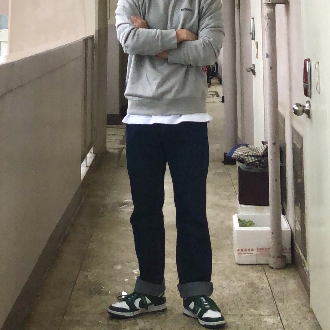 Nike Dunk Low Retro Varsity Green 착용 스타일