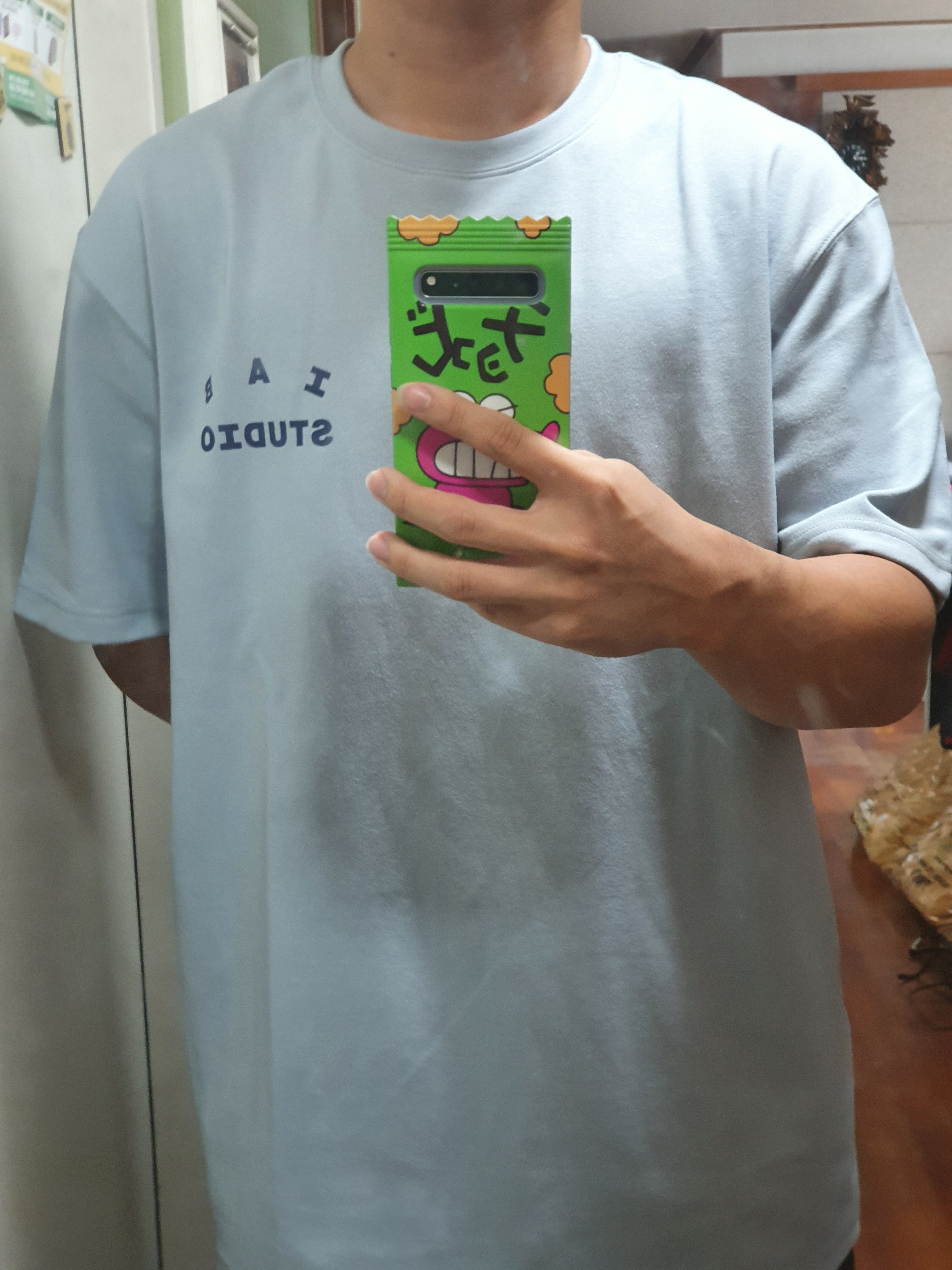 IAB Studio T-Shirt Ash Blue - 21SS 착용 스타일