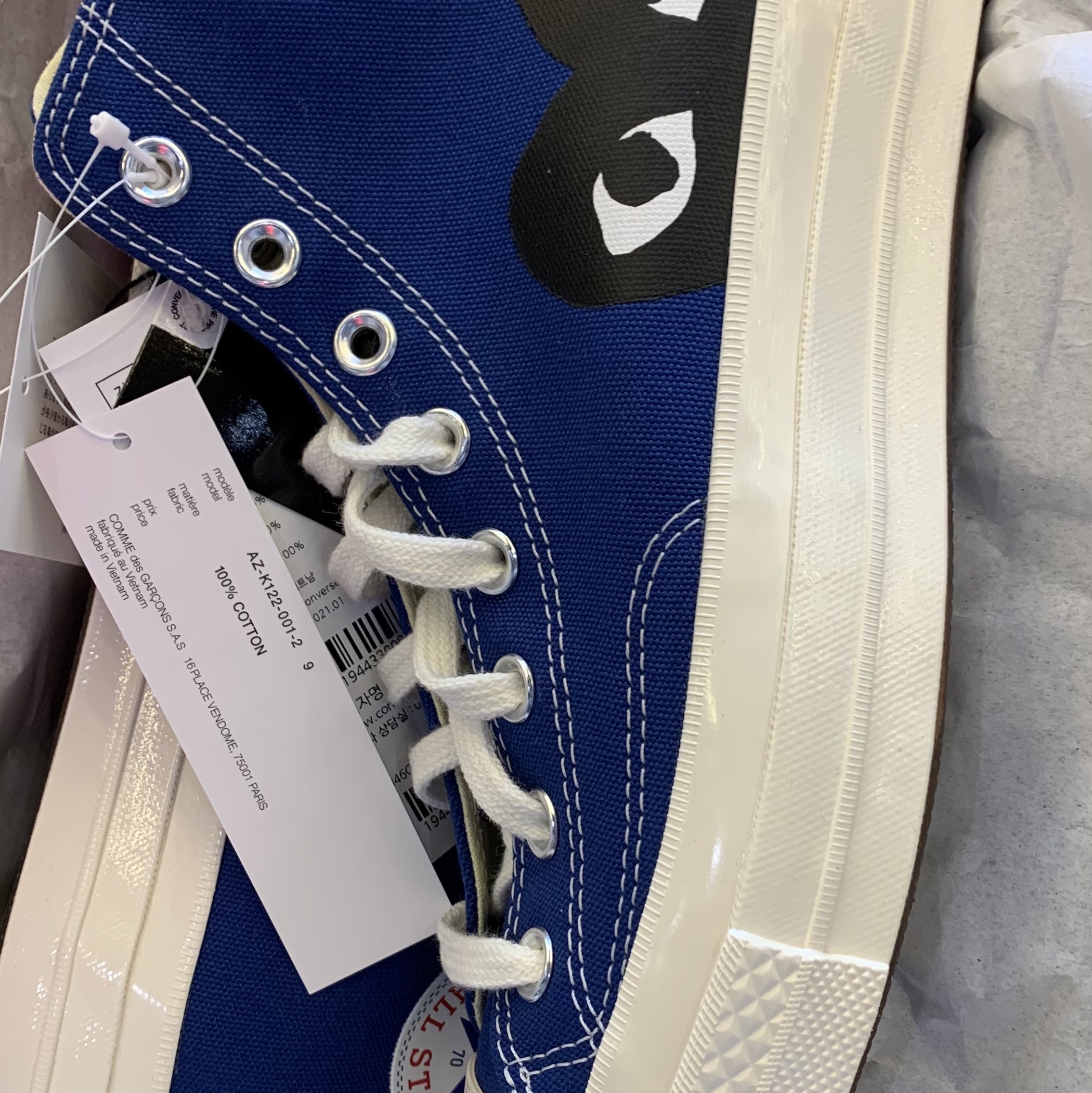 Converse x Play Comme des Garcons Chuck 70 Hi Blue Quartz 착용 스타일