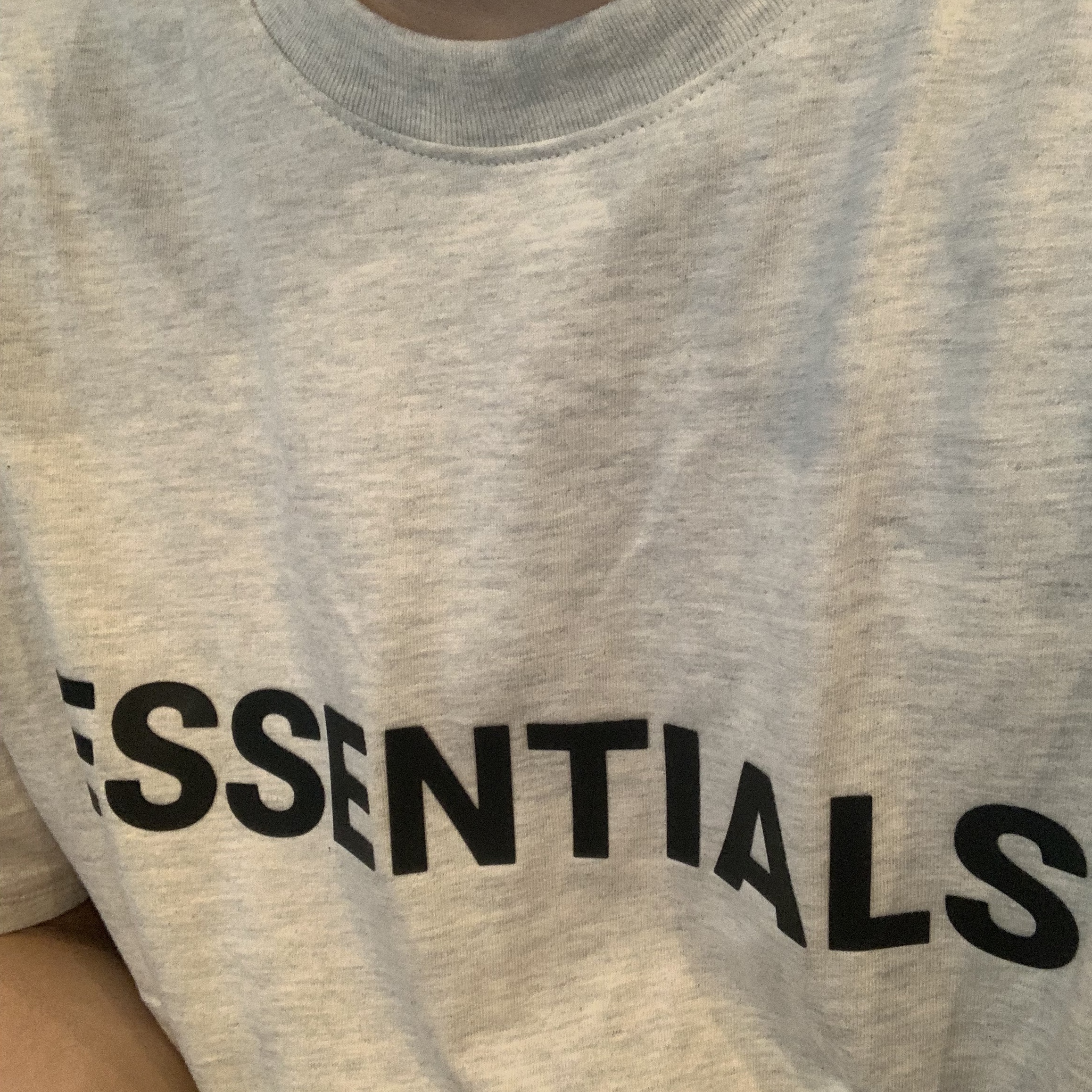 Essentials 3D Silicon Applique Boxy T-Shirt Oatmeal/Oatmeal Heather/Light Heather Oatmeal 2020 착용 스타일