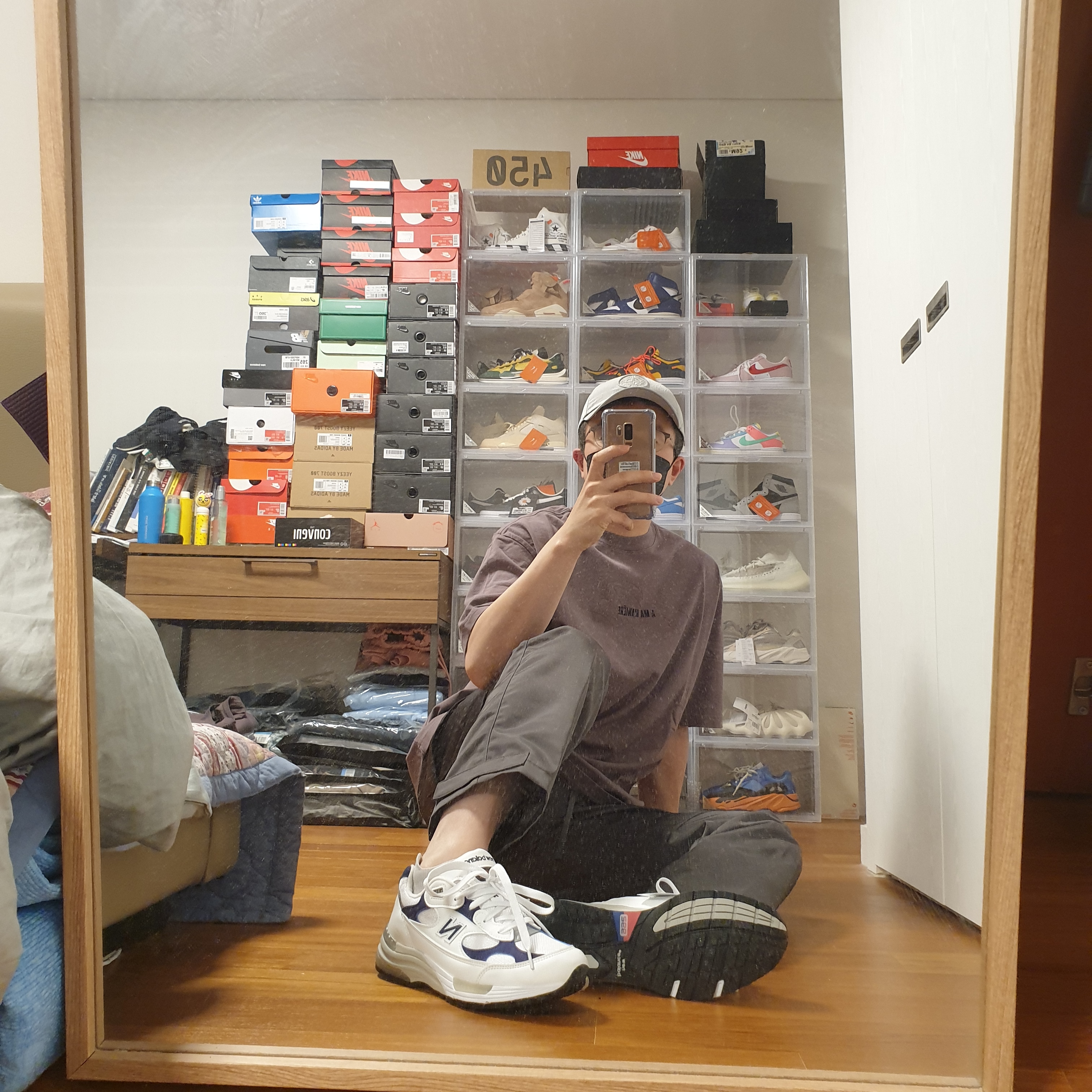 Jordan x A Ma Maniere Woven Cargo Pants Midnight Fog - Asia, Jordan x A Ma Maniere T-Shirt Violet Ore - US/EU 착용 스타일 - 4