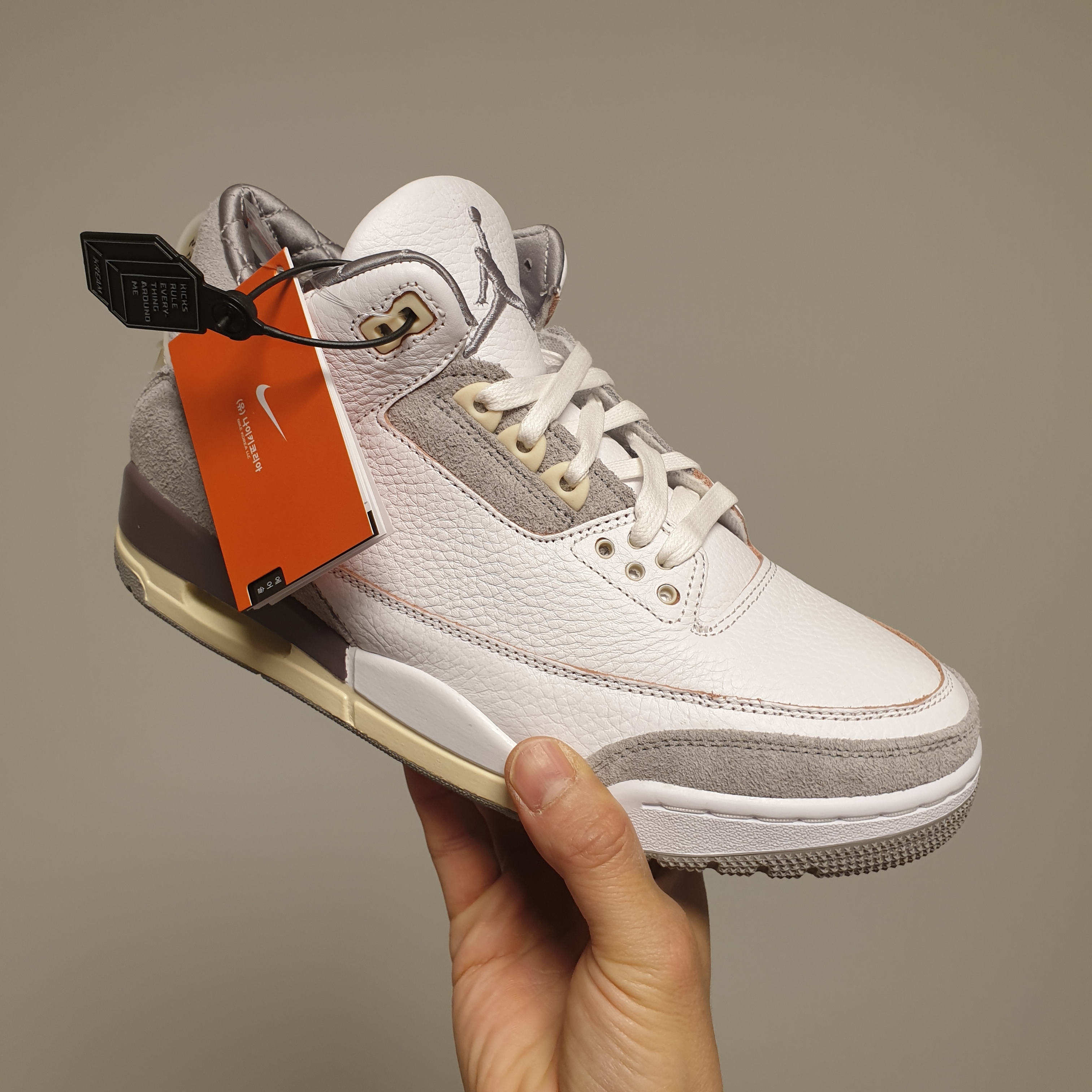 (W) Jordan 3 x A Ma Maniere Retro SP, Jordan x A Ma Maniere Diamond Shorts Midnight Fog - Asia 착용 스타일 - 1
