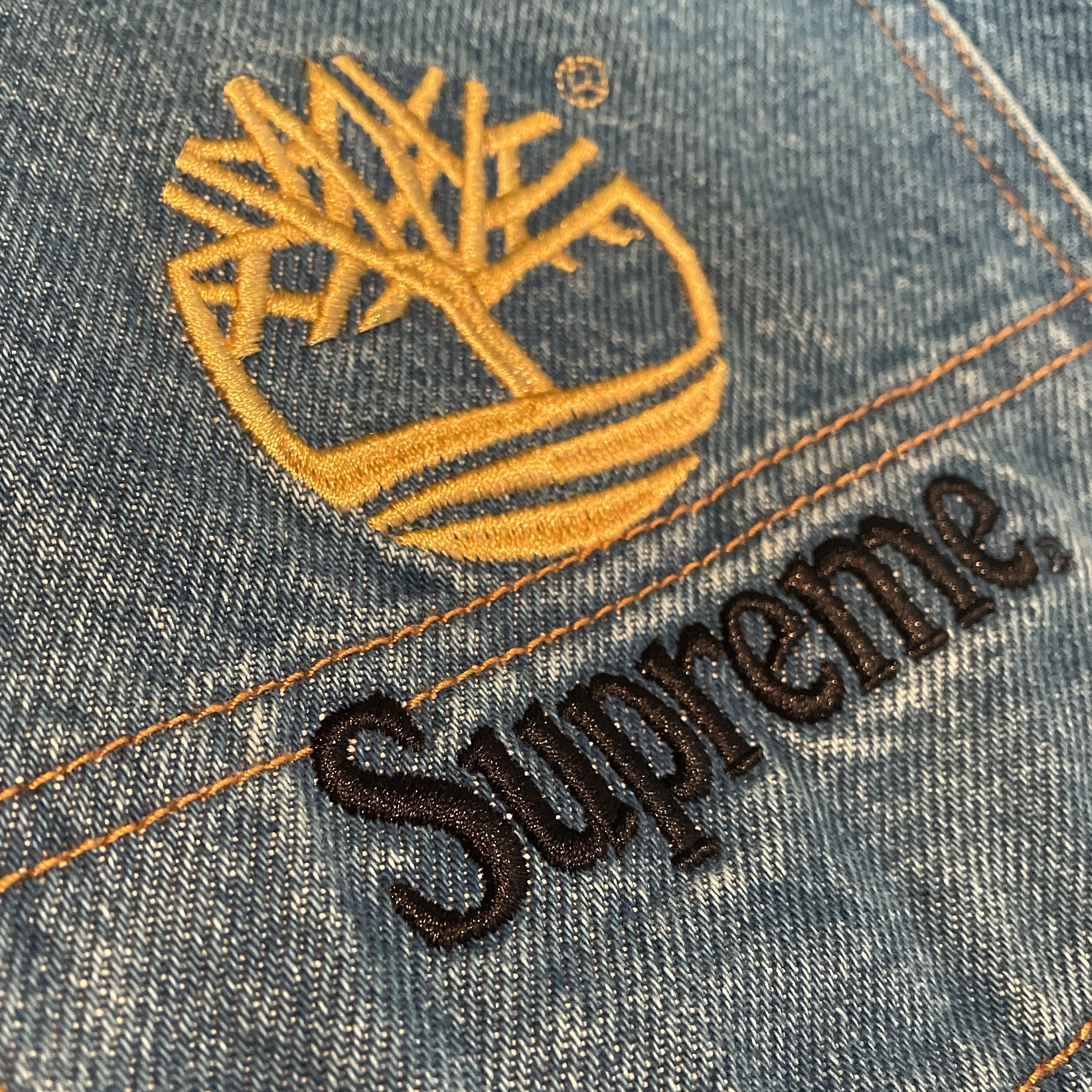 Supreme x Timberland Double Knee Painter Pants Denim - 21SS 착용 스타일 - 1
