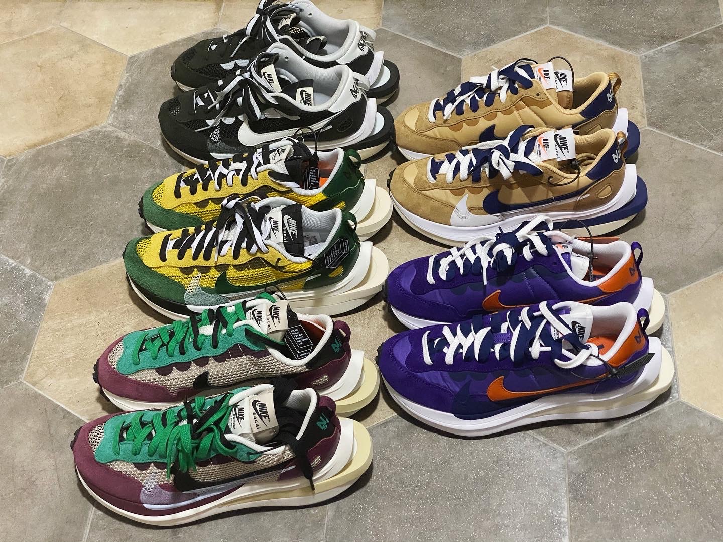 Nike x Sacai VaporWaffle Sesame and Blue Void, Nike x Sacai VaporWaffle Dark Iris 착용 스타일 - 2