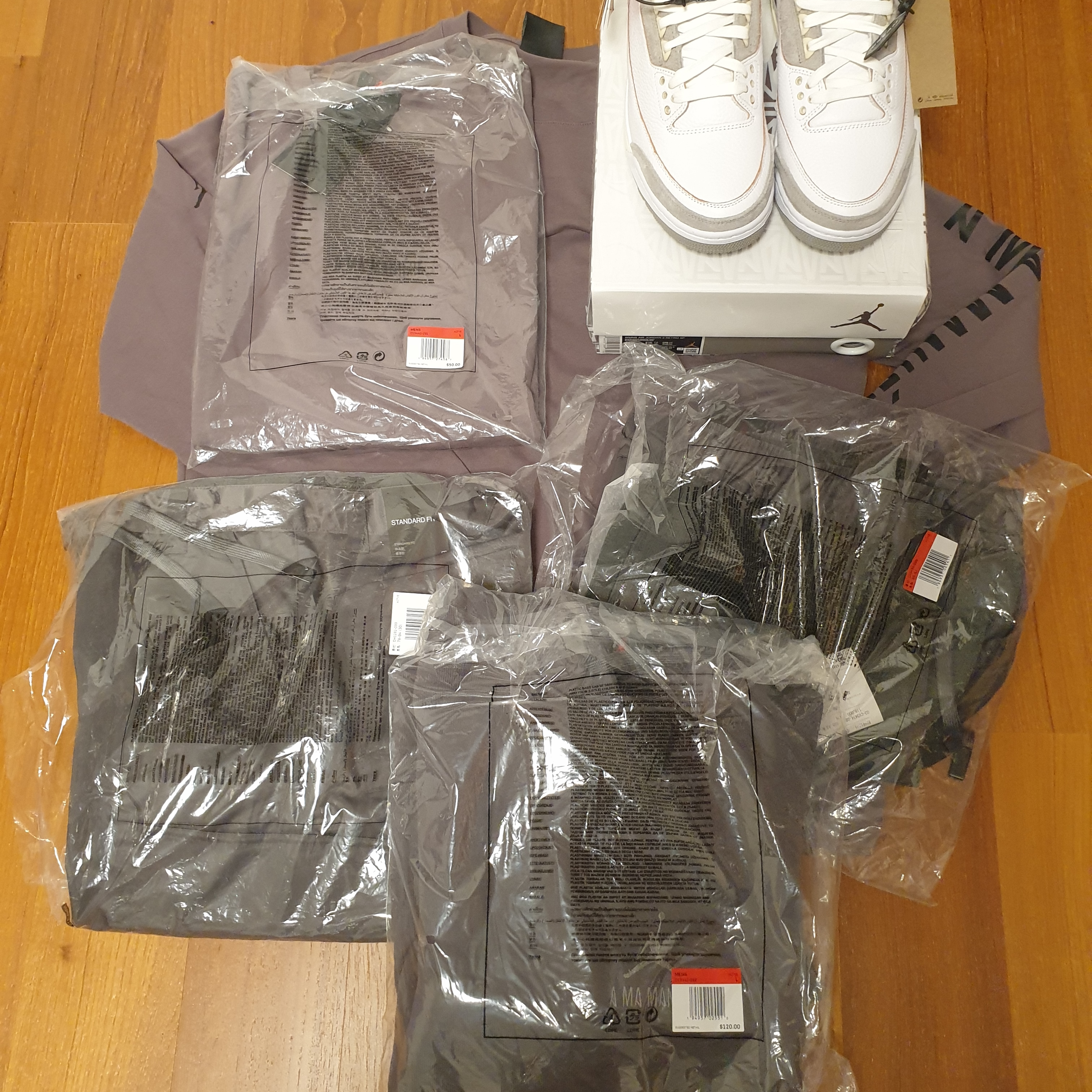 (W) Jordan 3 x A Ma Maniere Retro SP, Jordan x A Ma Maniere Diamond Shorts Midnight Fog - Asia 착용 스타일 - 4