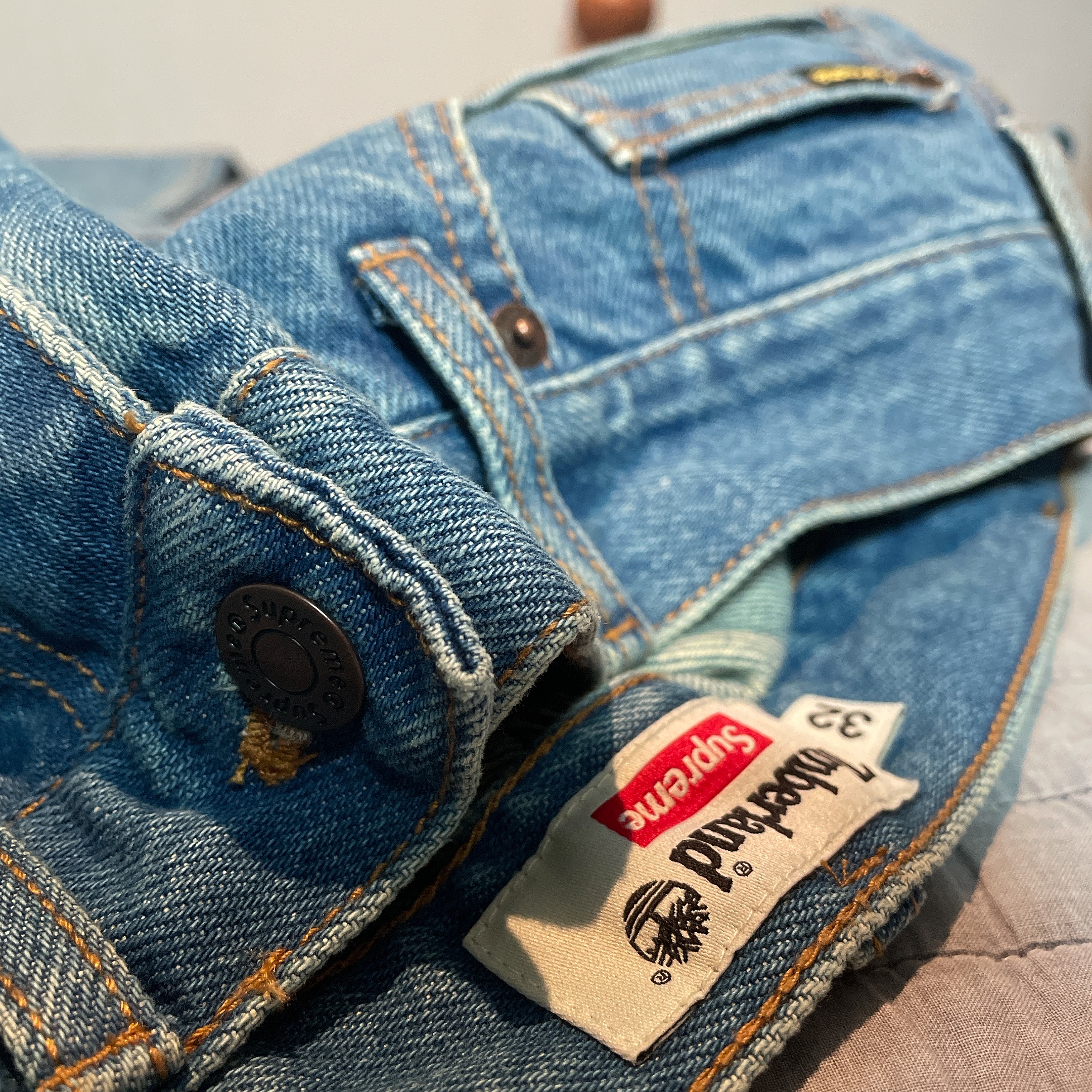Supreme x Timberland Double Knee Painter Pants Denim - 21SS 착용 스타일 - 2