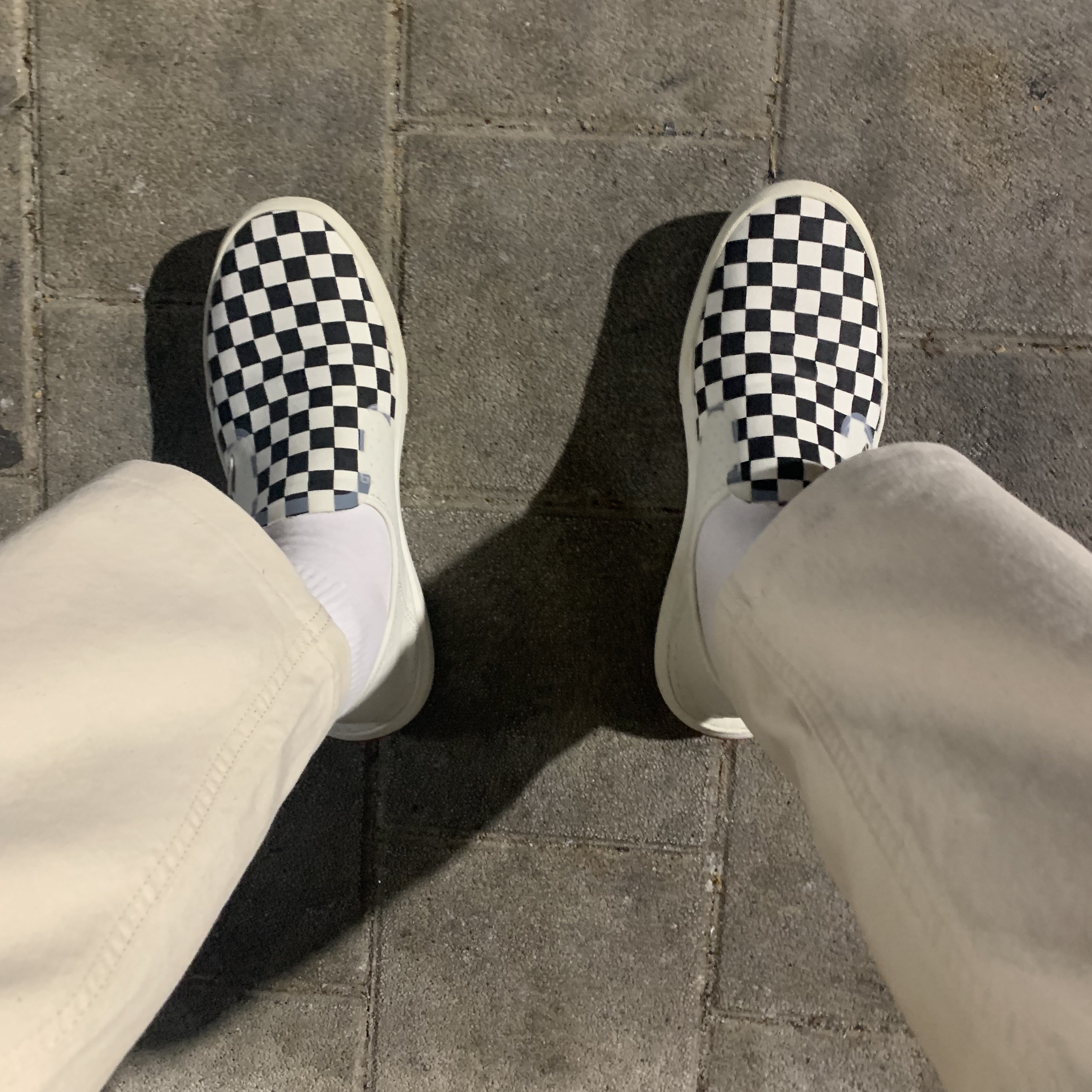 Vans Checkerboard Comfycush One Marshmallow 착용 스타일