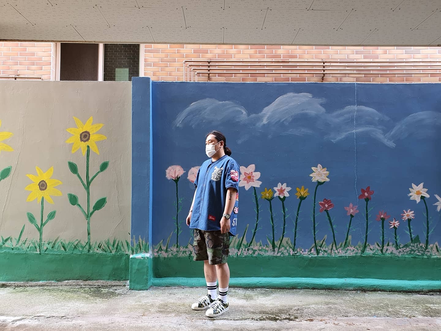 Adidas x BAPE Superstar 80s Green Camo, Supreme Patches Denim Baseball Jersey Denim - 21SS 착용 스타일