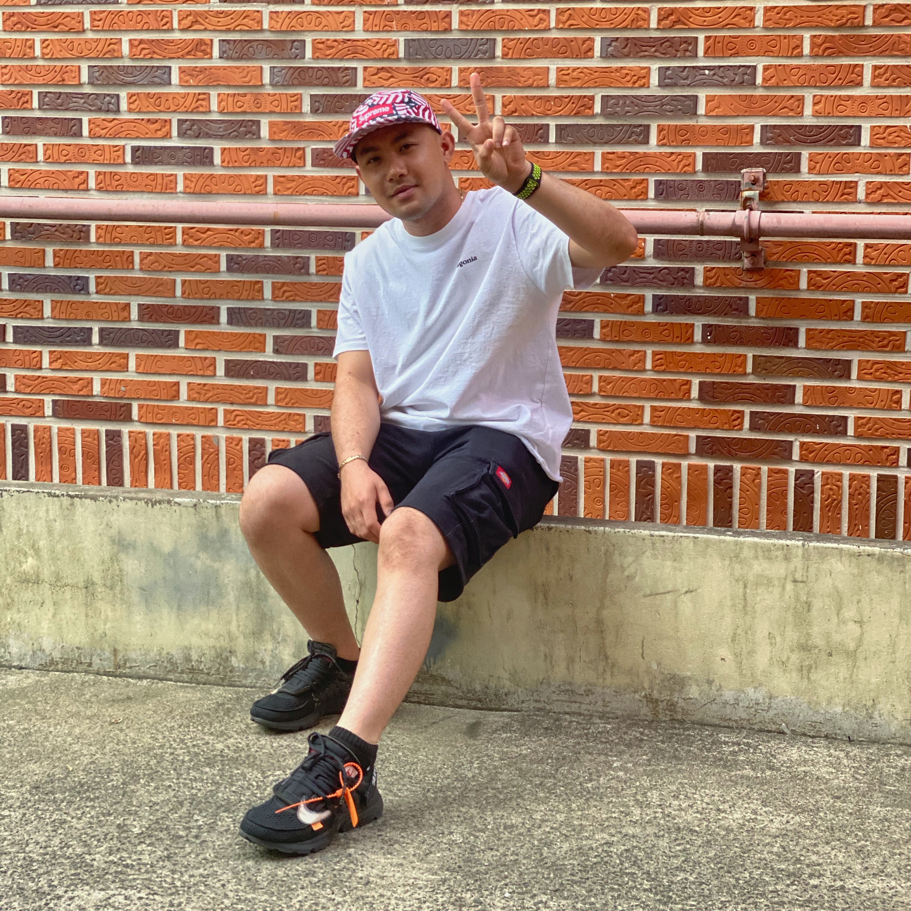 Nike x Off-White Air Presto Black, Supreme Washed Chino Twill Camp Cap Flags - 20SS 착용 스타일