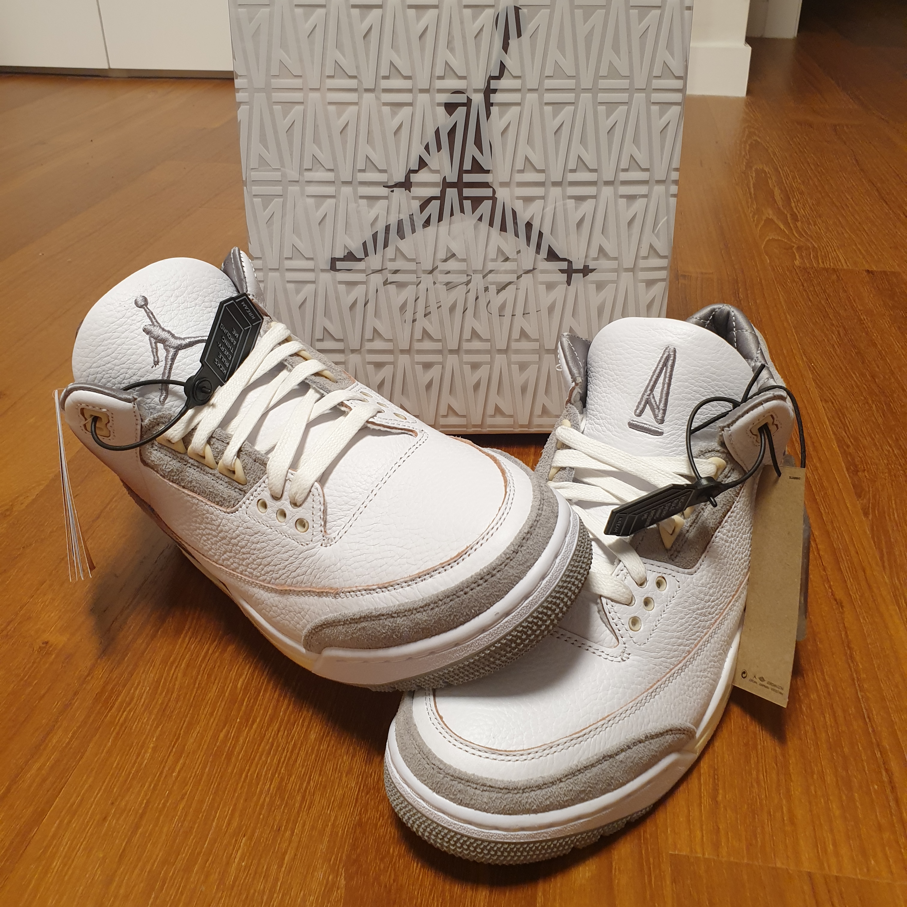 (W) Jordan 3 x A Ma Maniere Retro SP, Jordan x A Ma Maniere Diamond Shorts Midnight Fog - Asia 착용 스타일 - 2