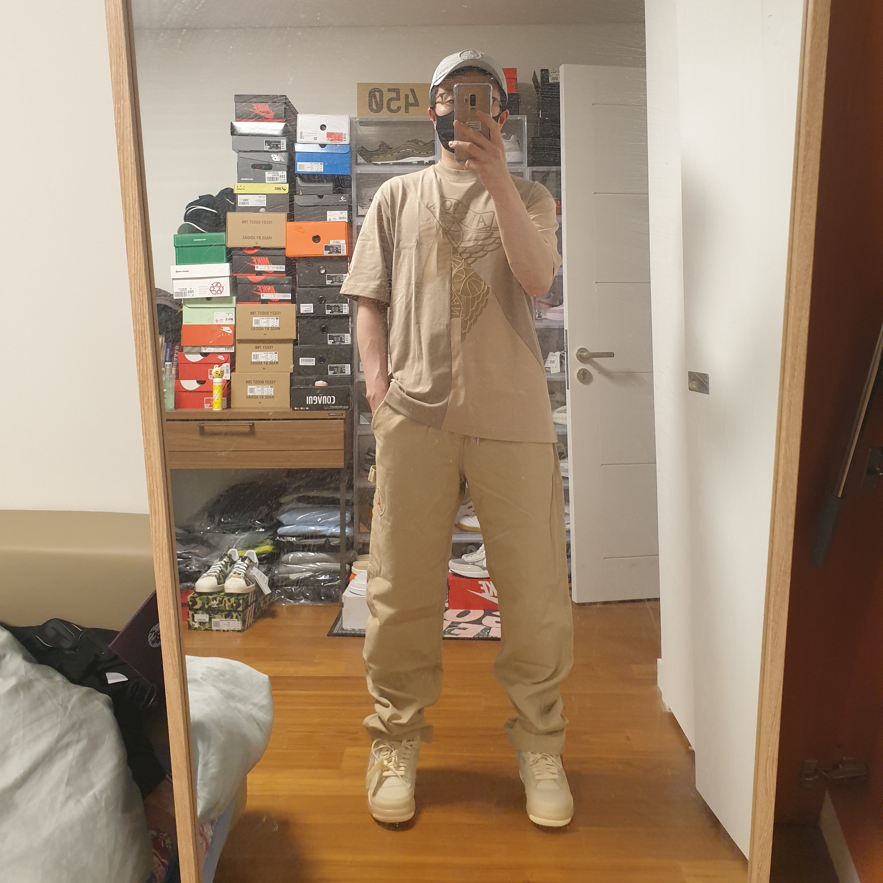 Jordan x Travis Scott S/S Top - Asia, Jordan x Travis Scott Canvas Pants - US/EU 착용 스타일 - 2