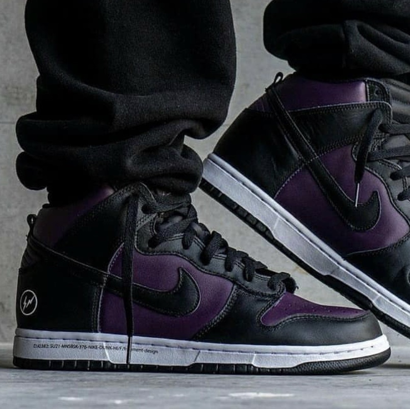 Nike x Fragment Dunk High Black 착용 스타일 - 1
