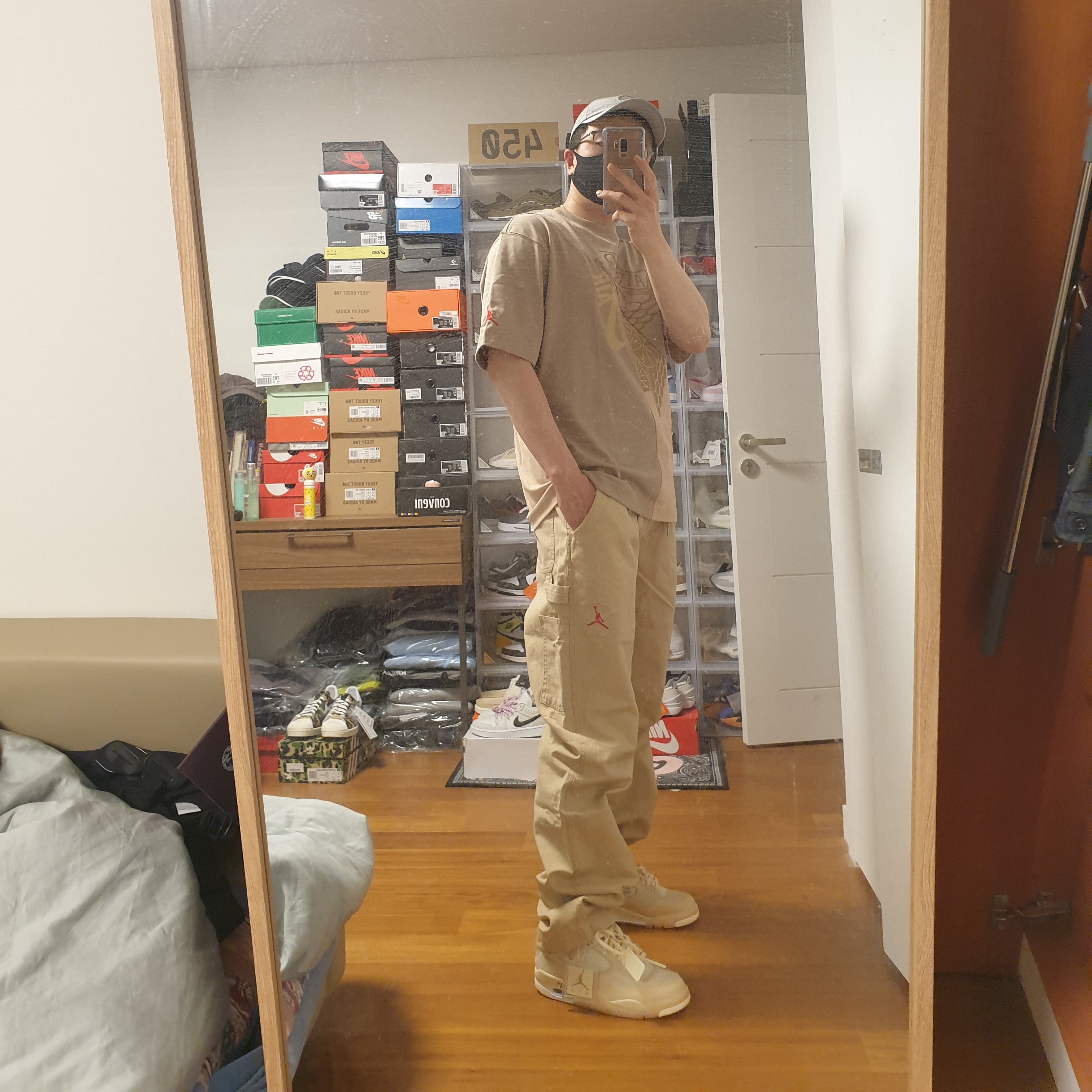 Jordan x Travis Scott S/S Top - Asia, Jordan x Travis Scott Canvas Pants - US/EU 착용 스타일 - 4