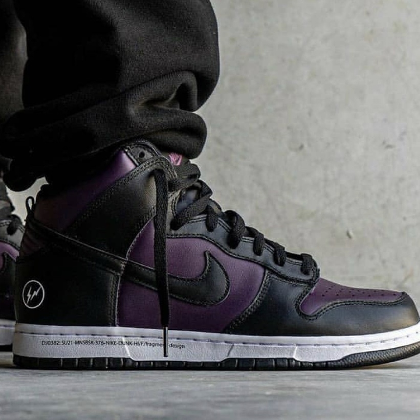 Nike x Fragment Dunk High Black 착용 스타일 - 2