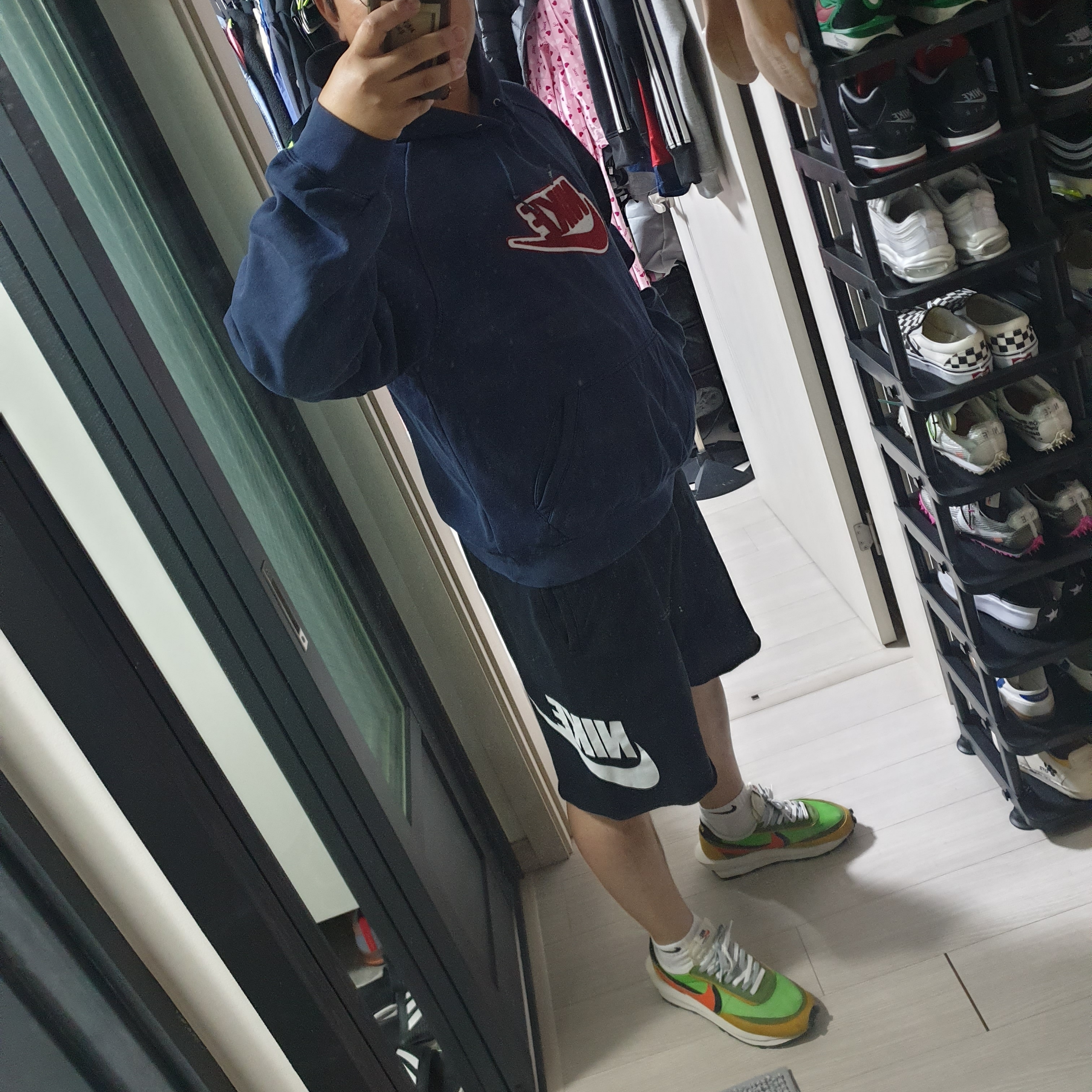 Nike x Sacai LDWaffle Green Multi 착용 스타일