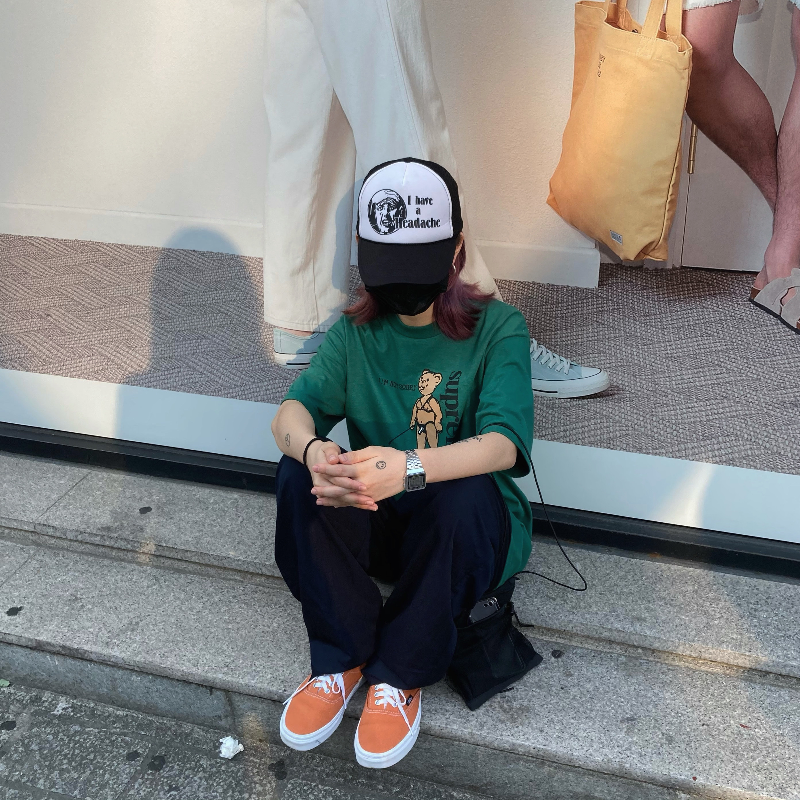 Supreme Not Sorry T-Shirt Light Pine - 21SS 착용 스타일 - 2