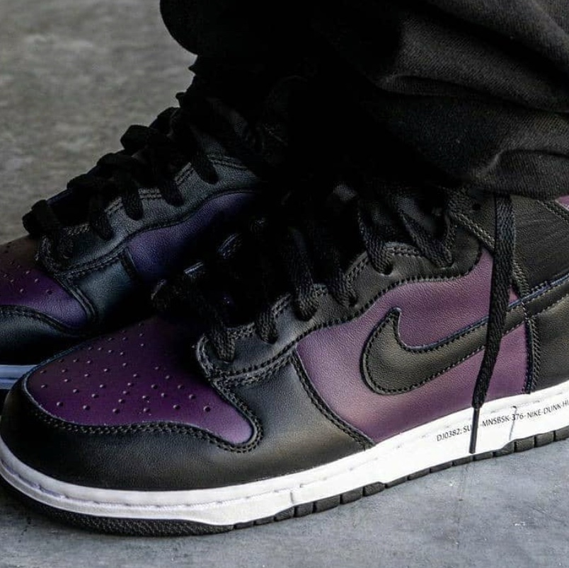 Nike x Fragment Dunk High Black 착용 스타일 - 5