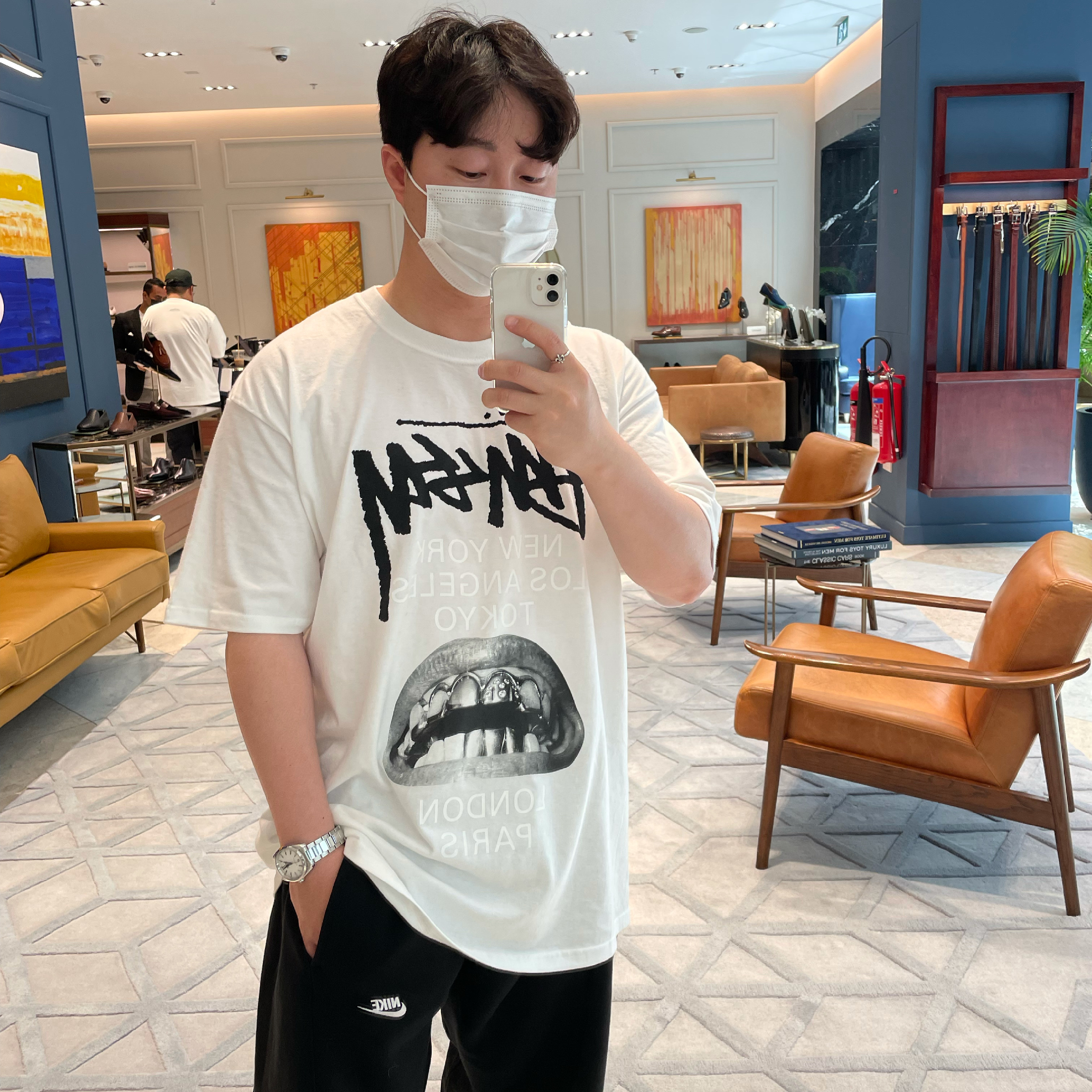 Stussy x Rick Owens 40 WT T-Shirt 착용 스타일 - 1