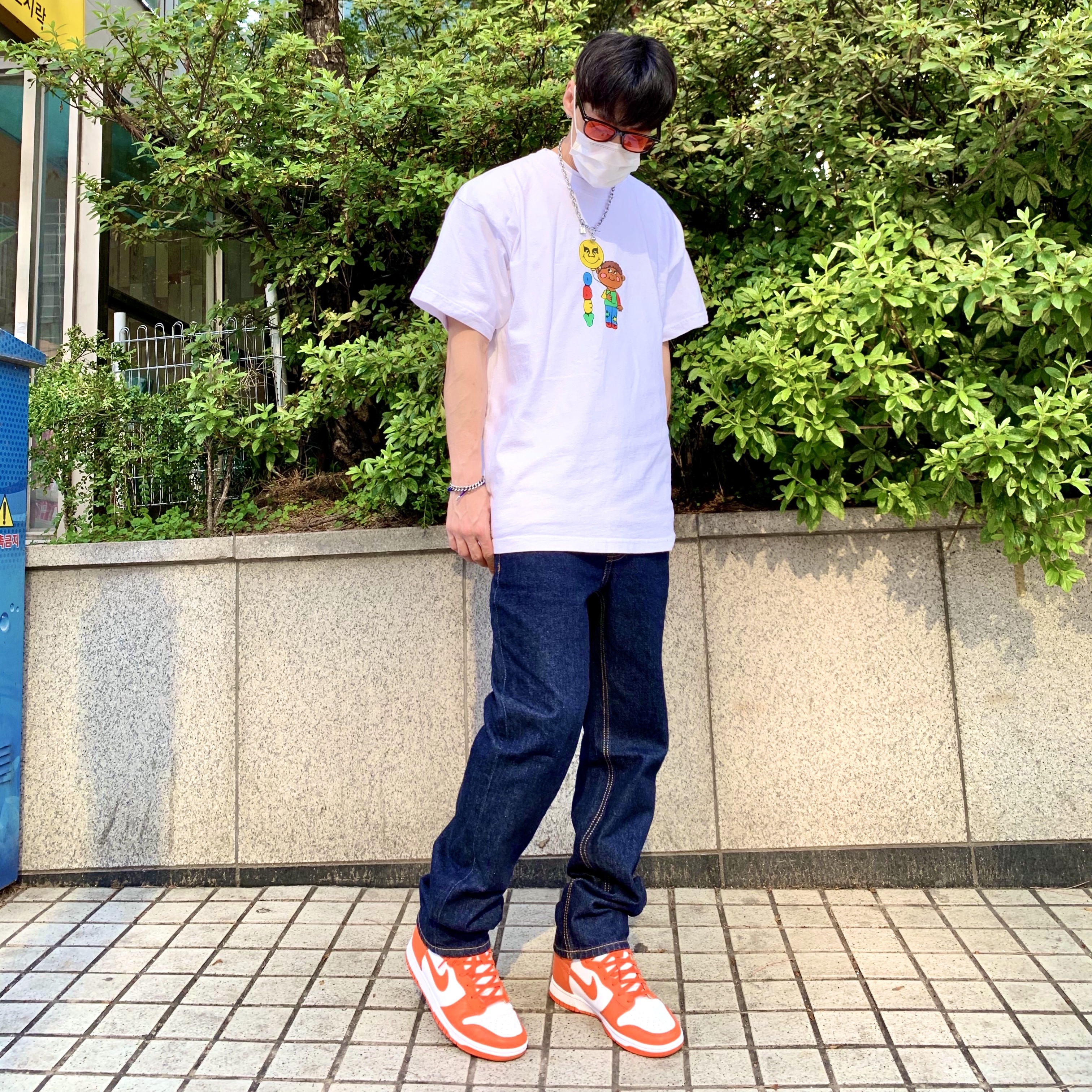 Nike Dunk High Retro Orange Blaze 착용 스타일