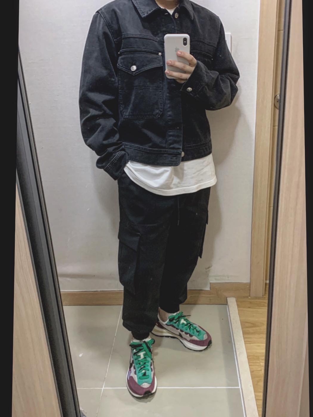 Nike x Sacai VaporWaffle String & Black Villain Red 착용 스타일 - 1