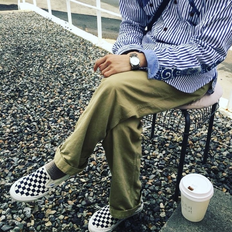 Vans Vault OG Classic Slip-On Checkerboard 착용 스타일