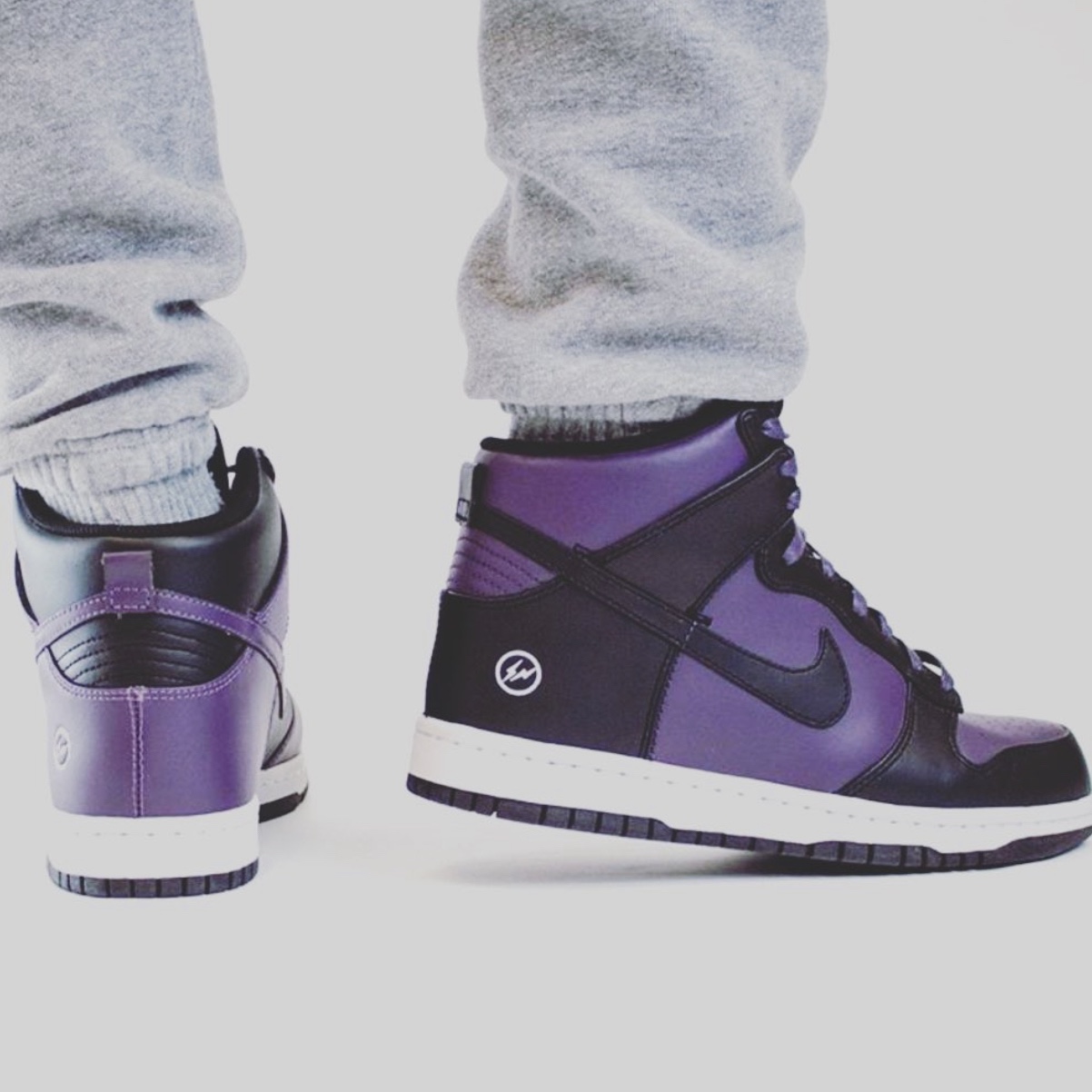 Nike x Fragment Dunk High Black 착용 스타일 - 3